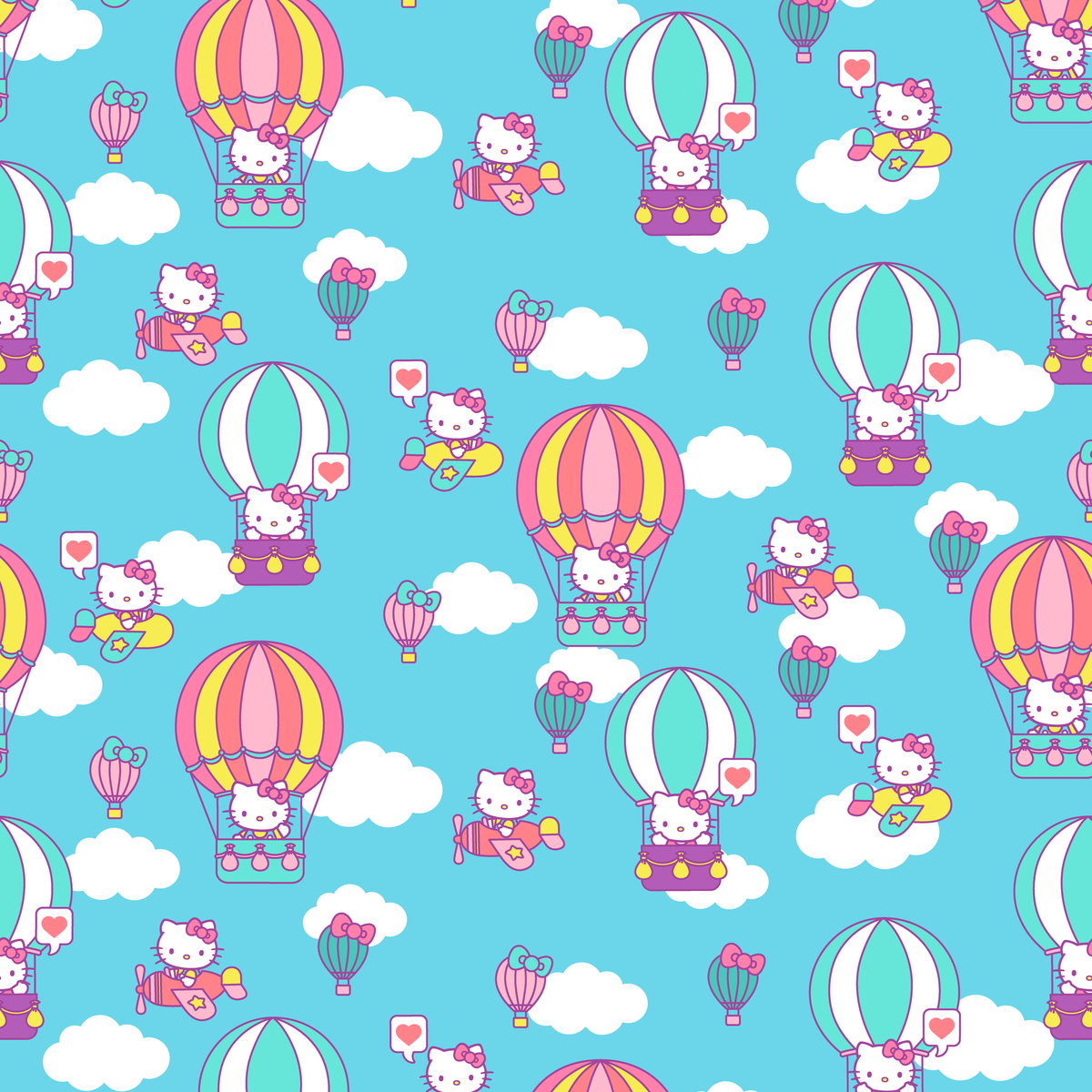 Hello Kitty® Balloon Flight Wallpaper