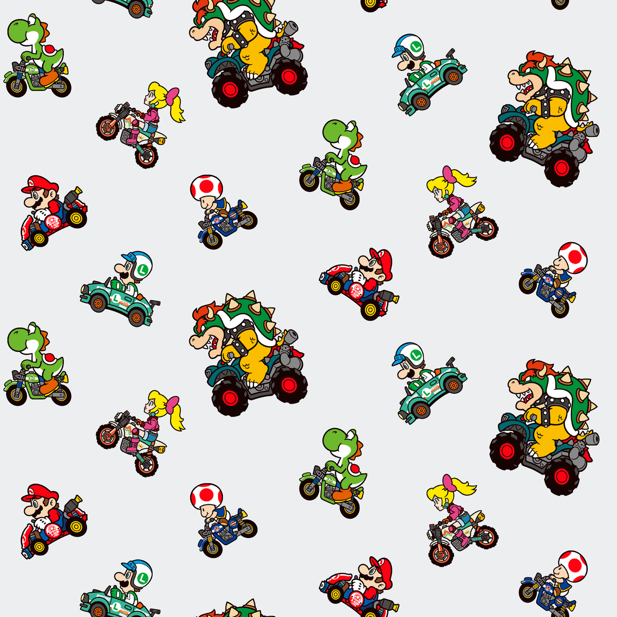 Mario Kart™ World 2D Driving Friends on Grey Wallpaper