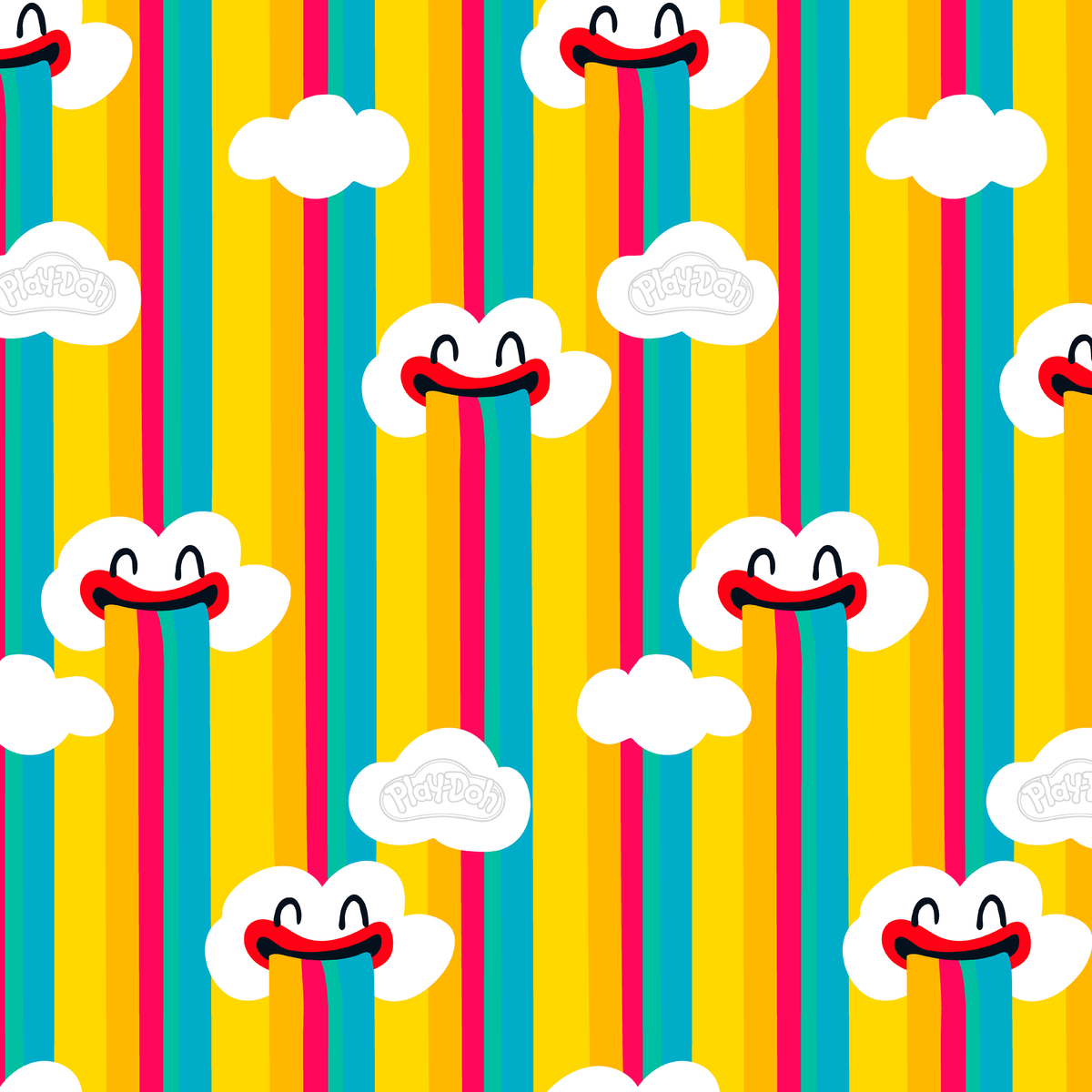 Hasbro Play-Doh Rainbow Stripes Wallpaper