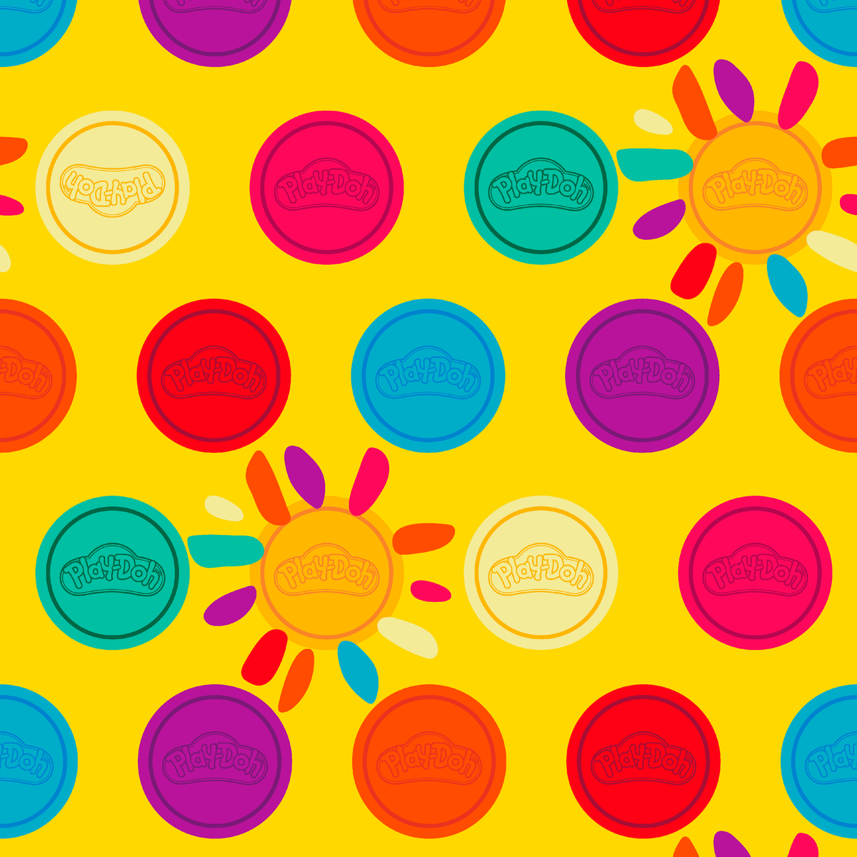 Hasbro Play-Doh Bright Multicolor Suns Wallpaper