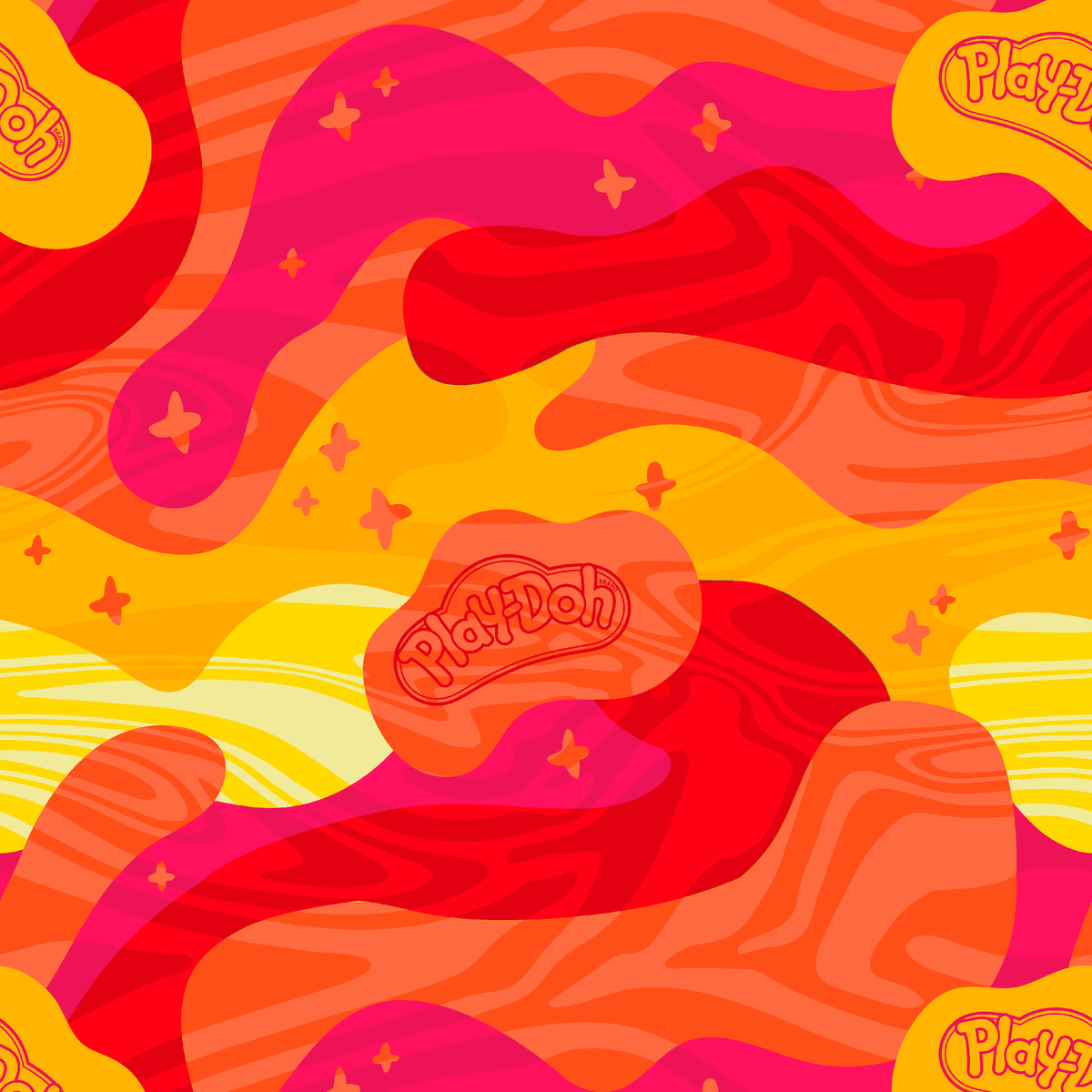 Hasbro Play-Doh Retro Clouds in Lava Wallpaper