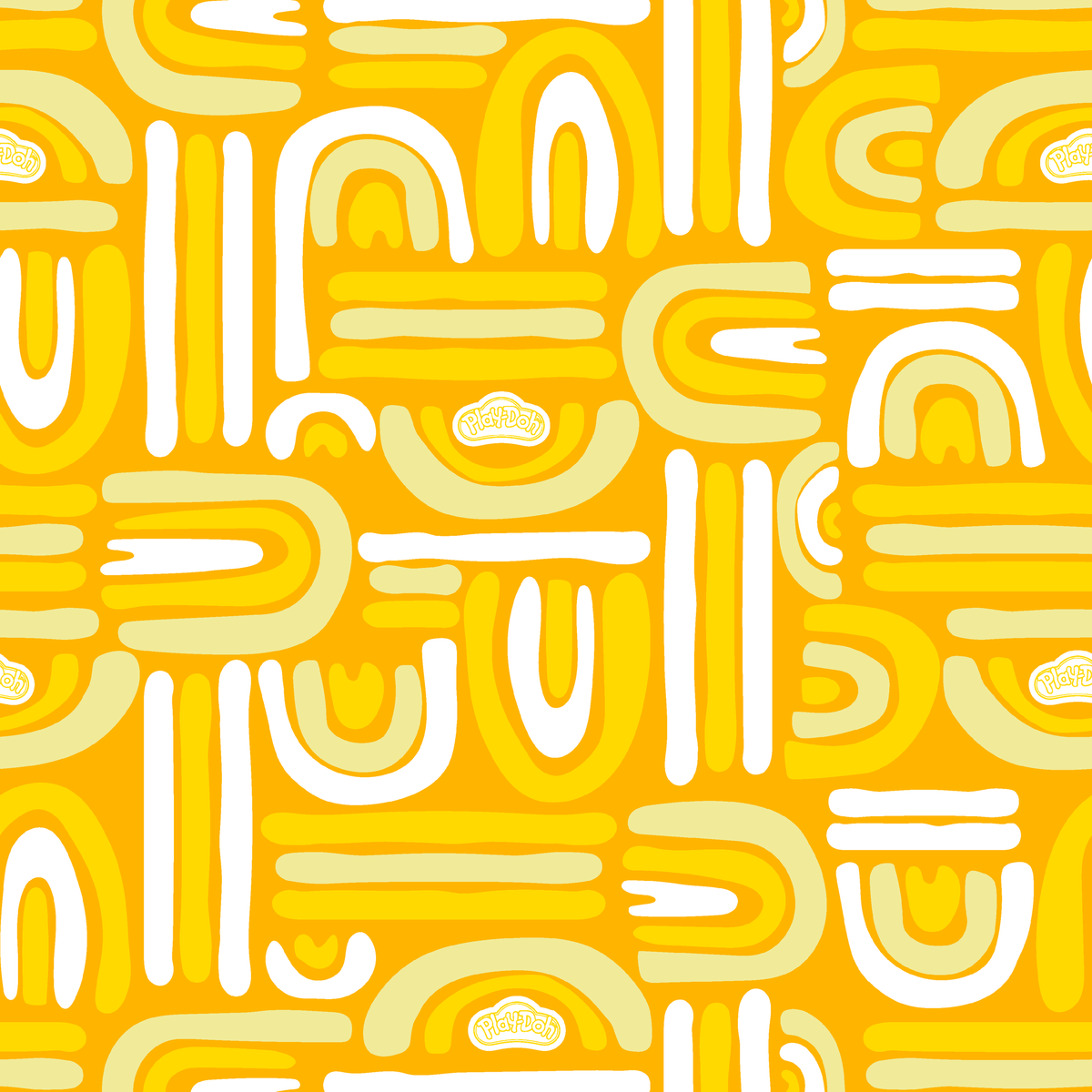 Hasbro Play-Doh Rainbow Arch on Yellow Wallpaper