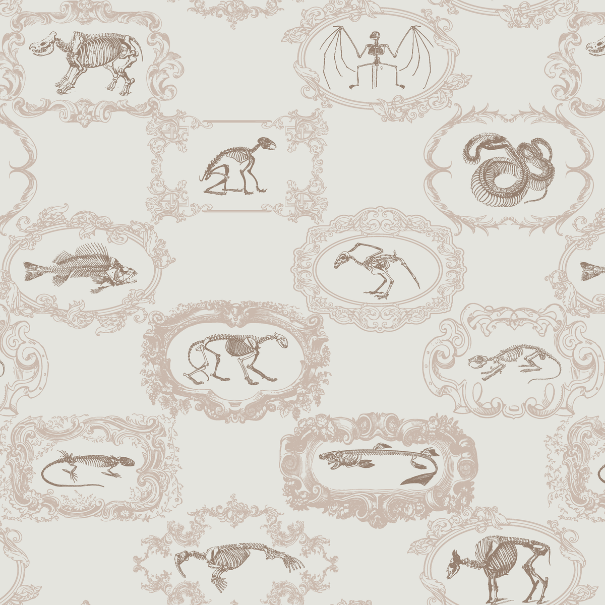 Disney Haunted Mansion Pet Portraits on Cream Wallpaper