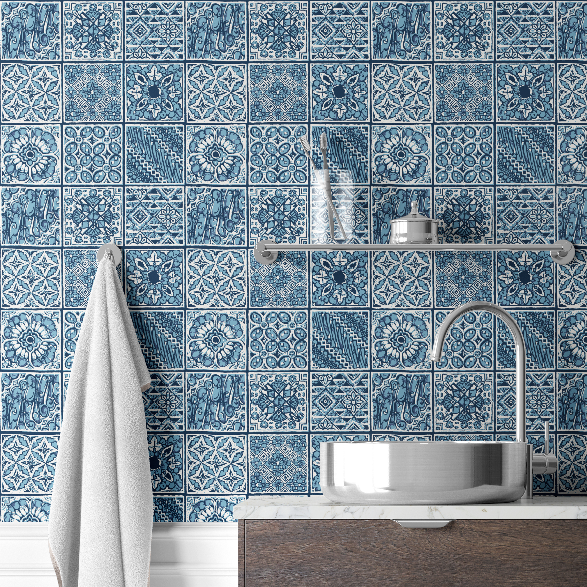  wallpaper bath mockup