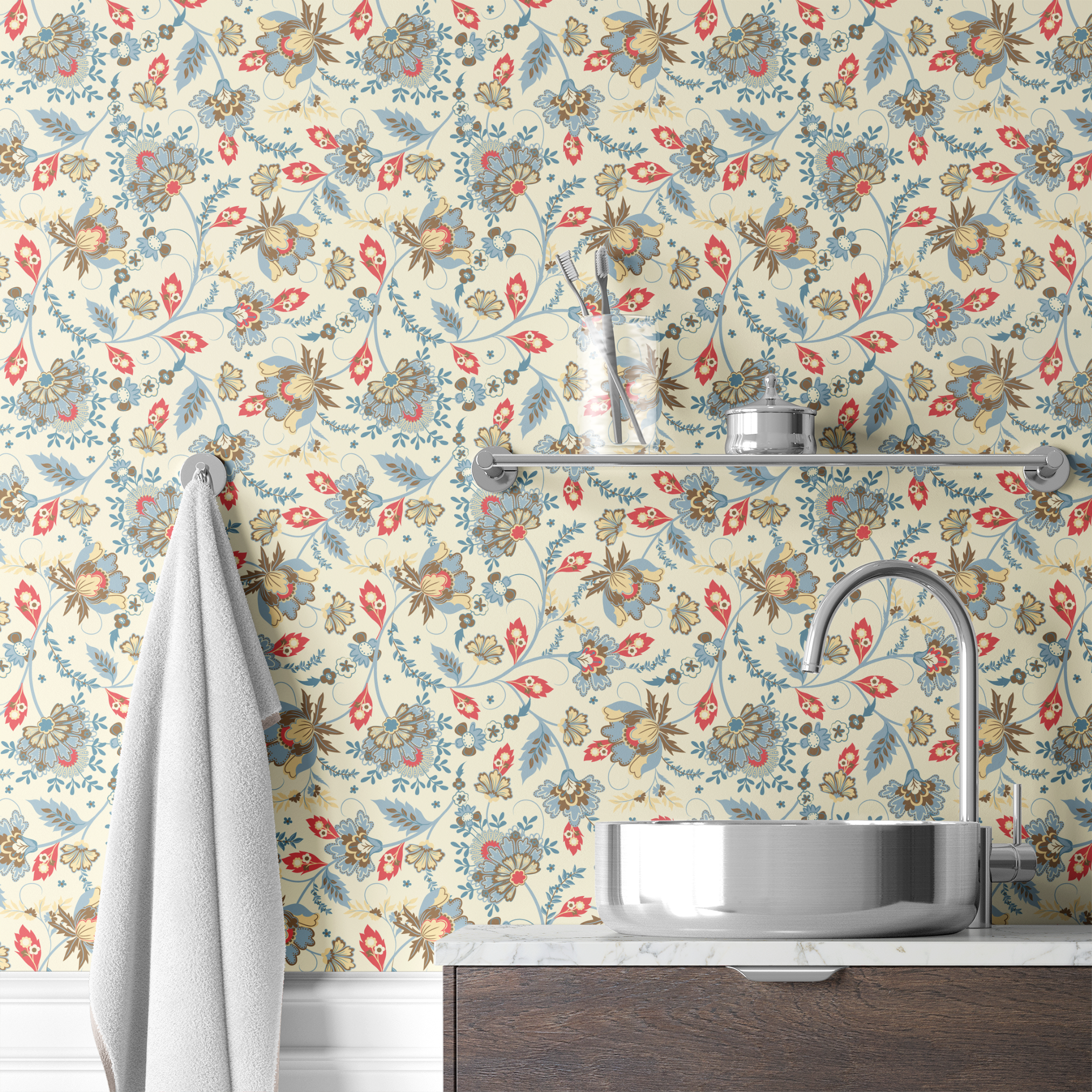 wallpaper bath mockup