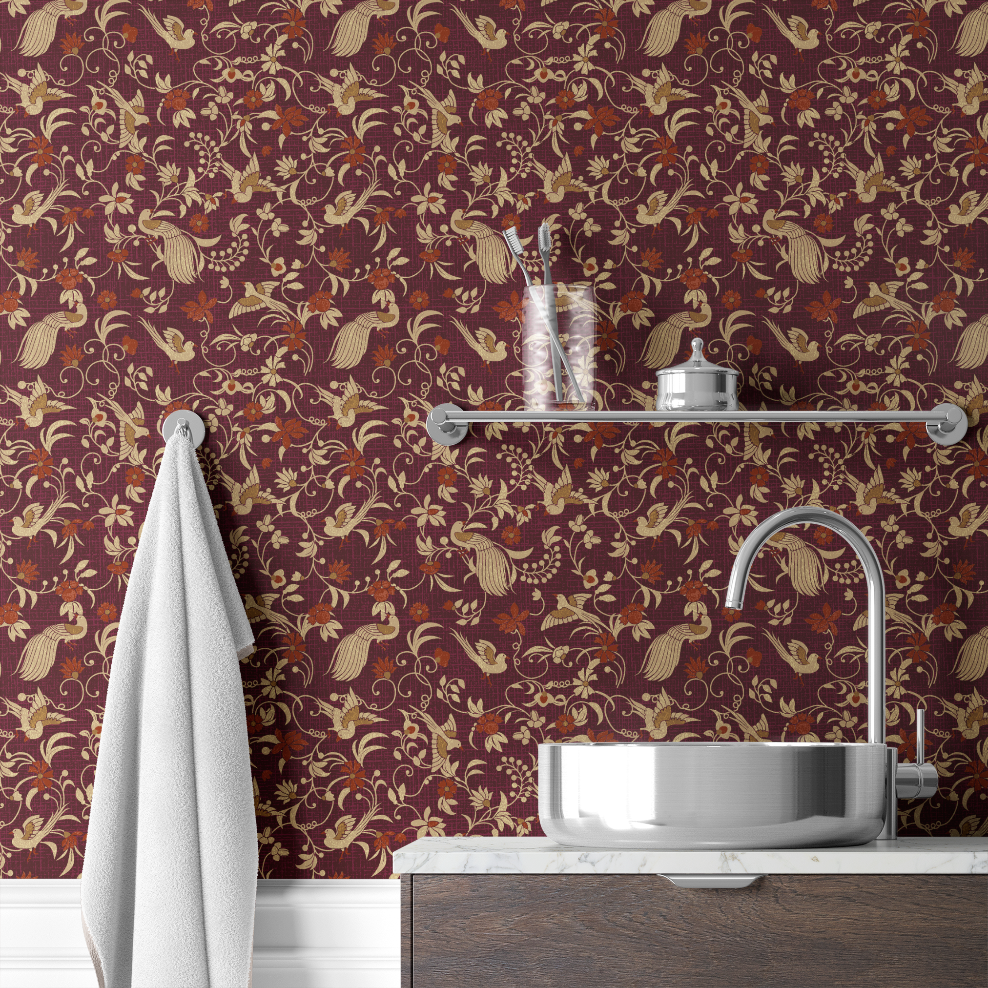  wallpaper bath mockup