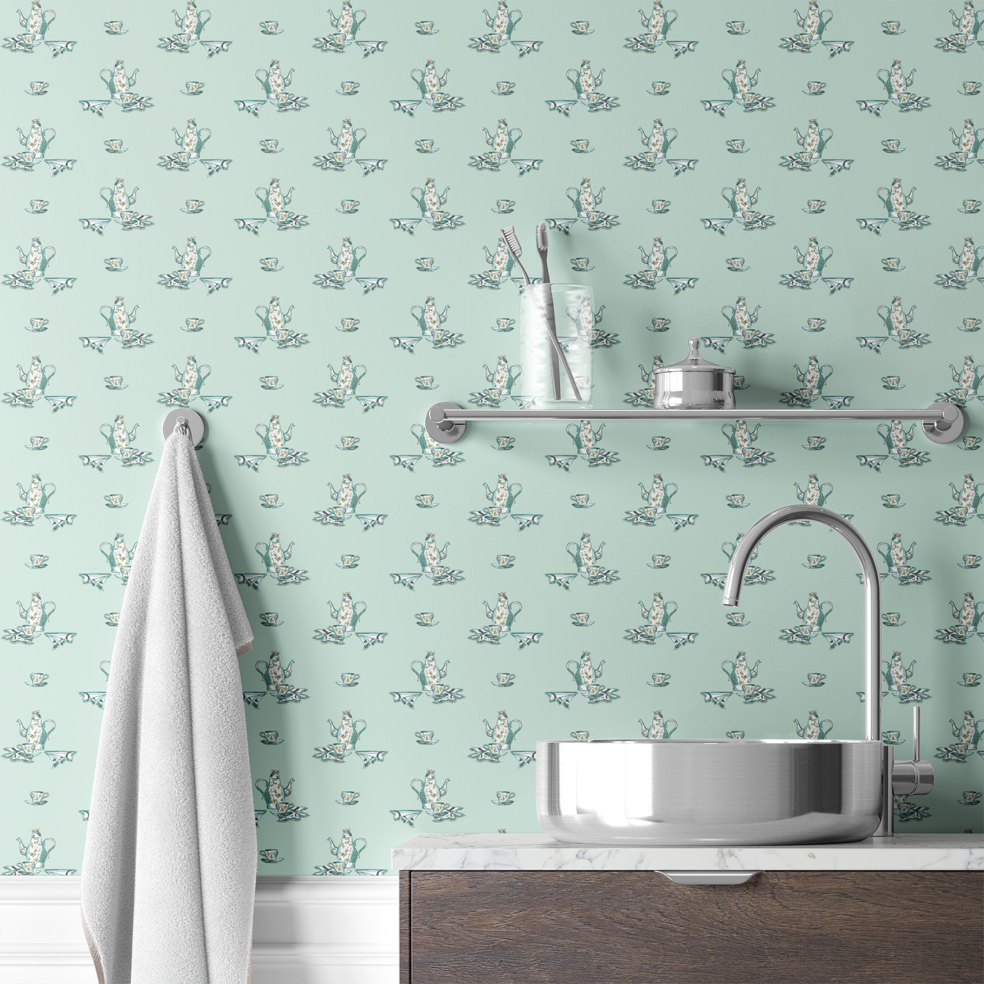  wallpaper bath mockup