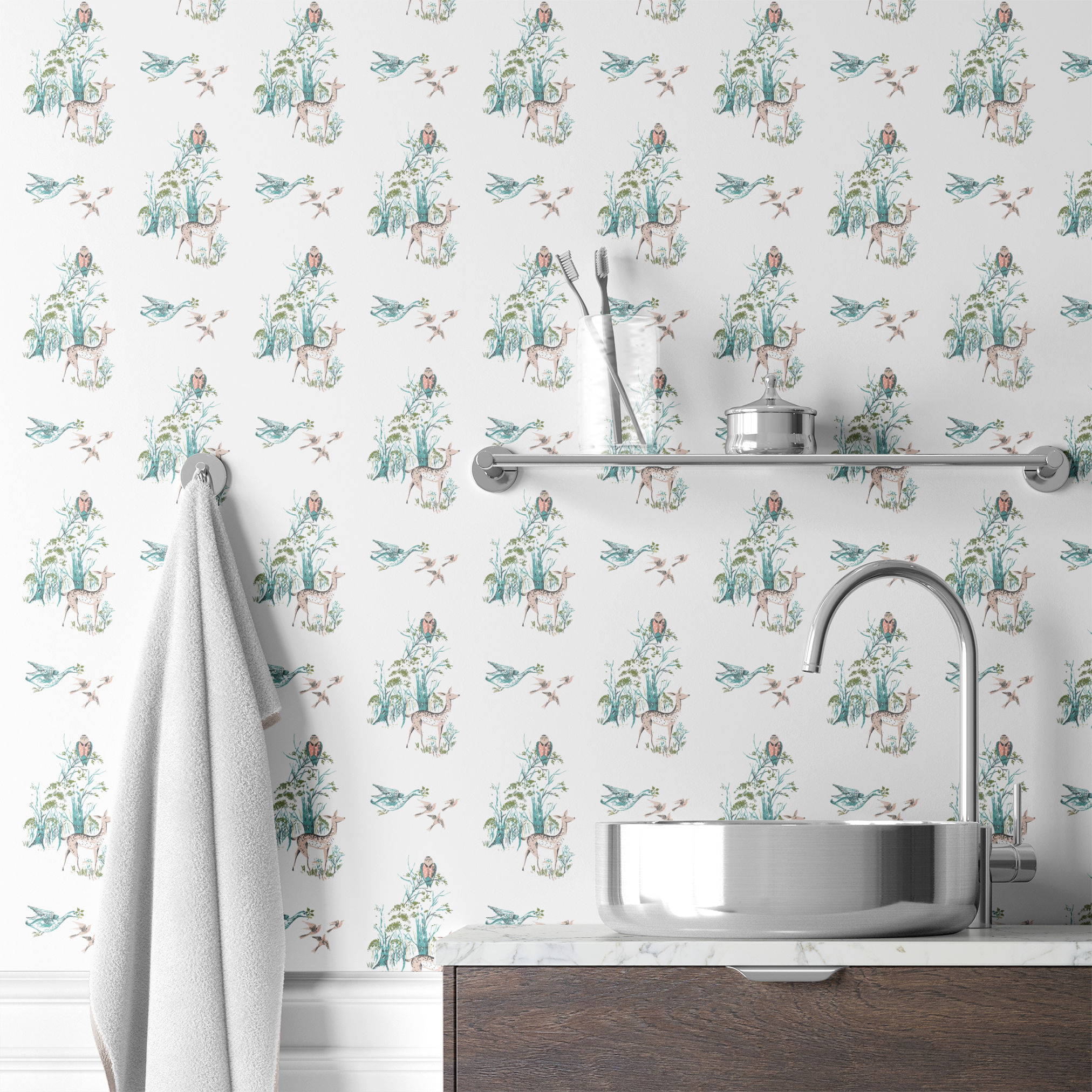 wallpaper bath mockup