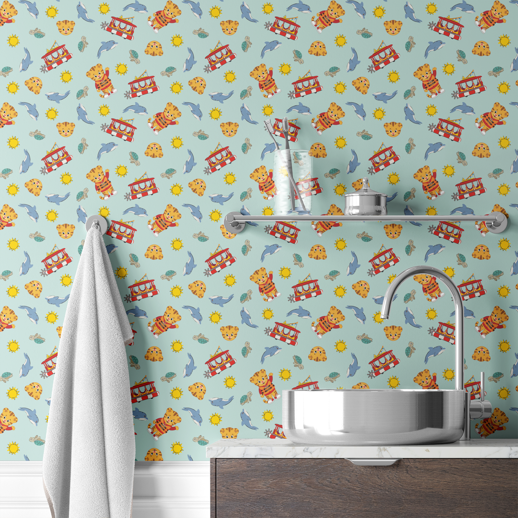  wallpaper bath mockup