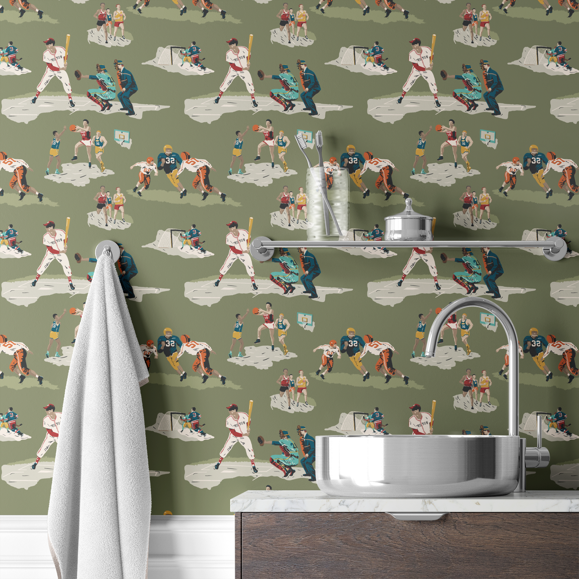 wallpaper bath mockup