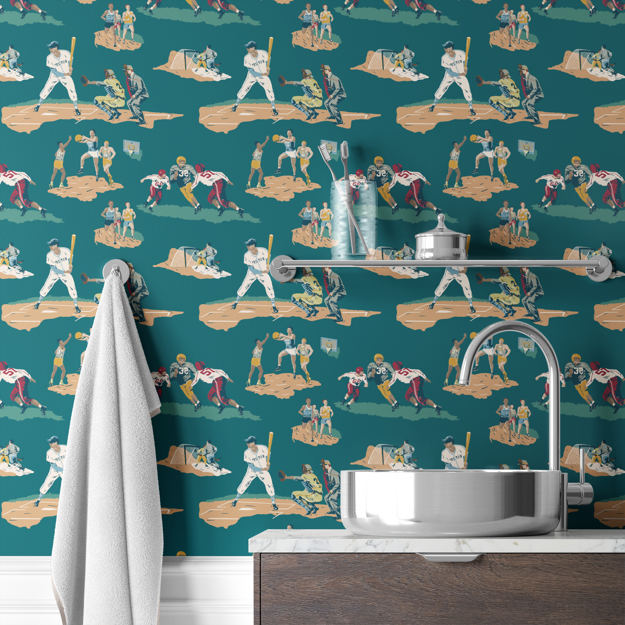 wallpaper bath mockup