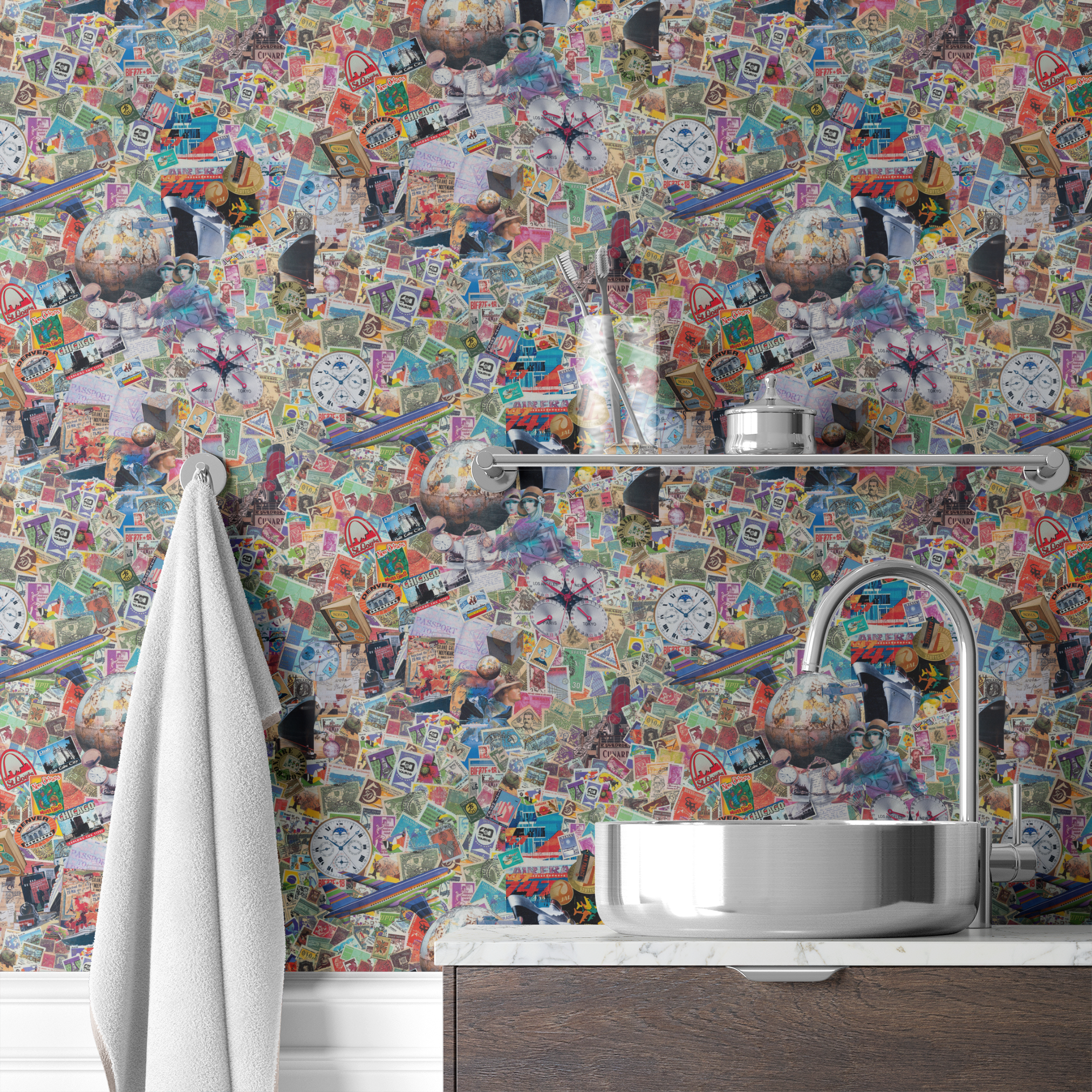 wallpaper bath mockup