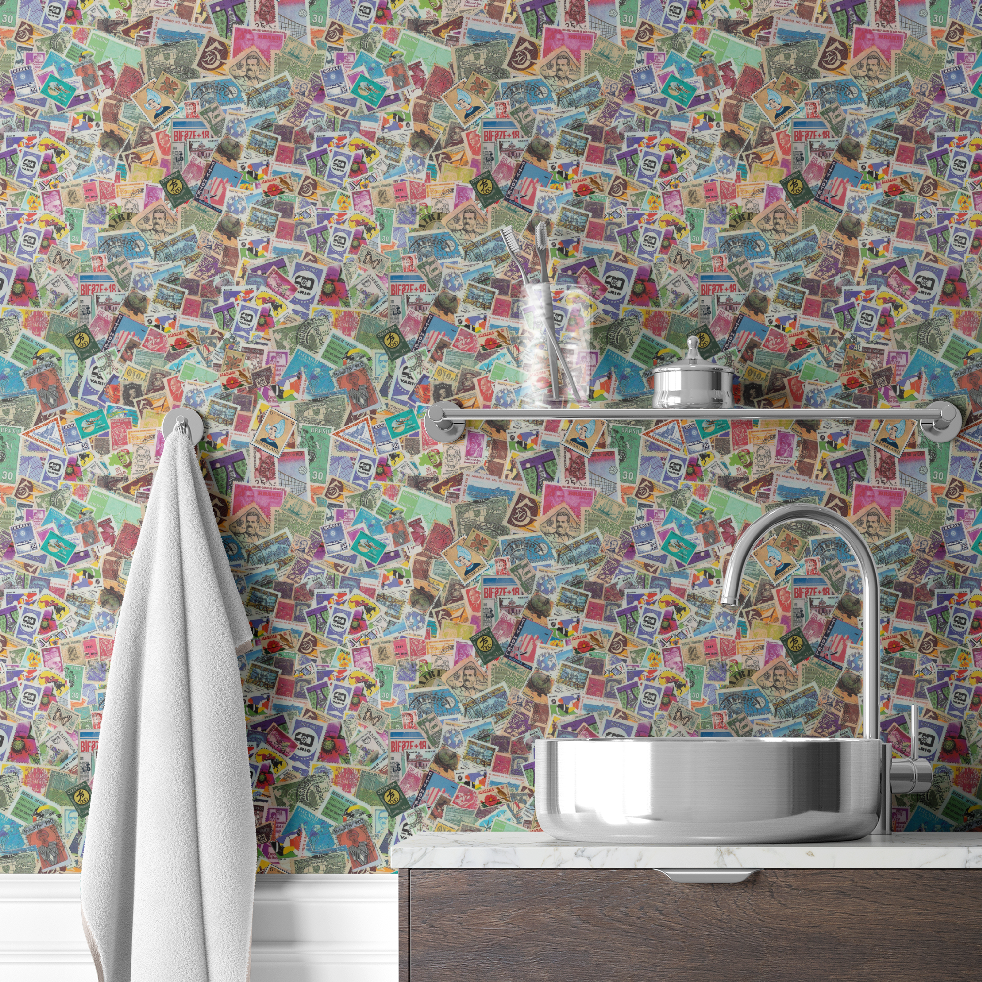 wallpaper bath mockup