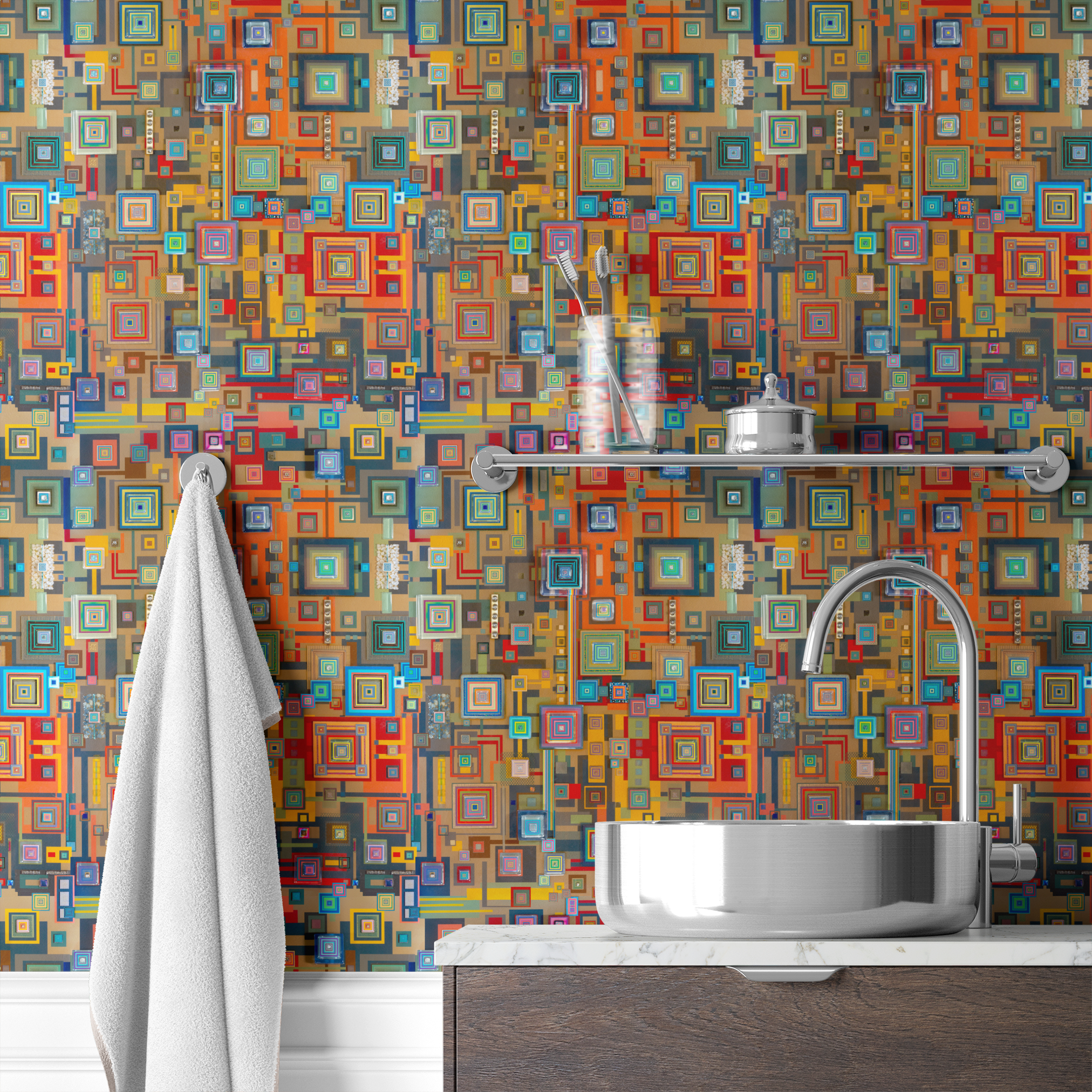 wallpaper bath mockup