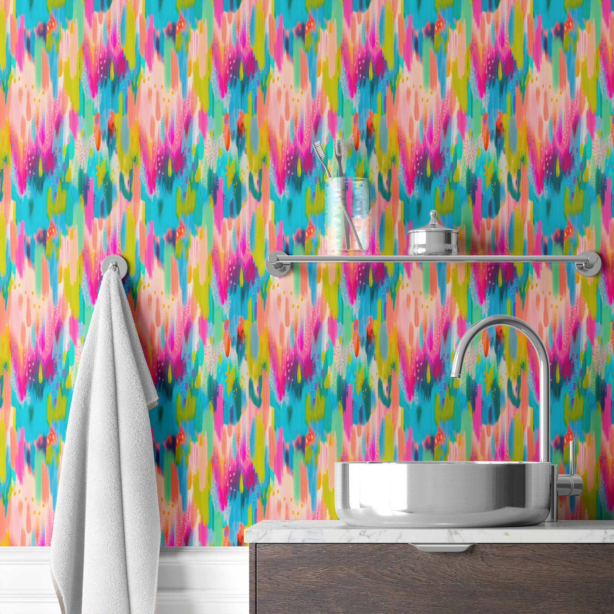  wallpaper bath mockup