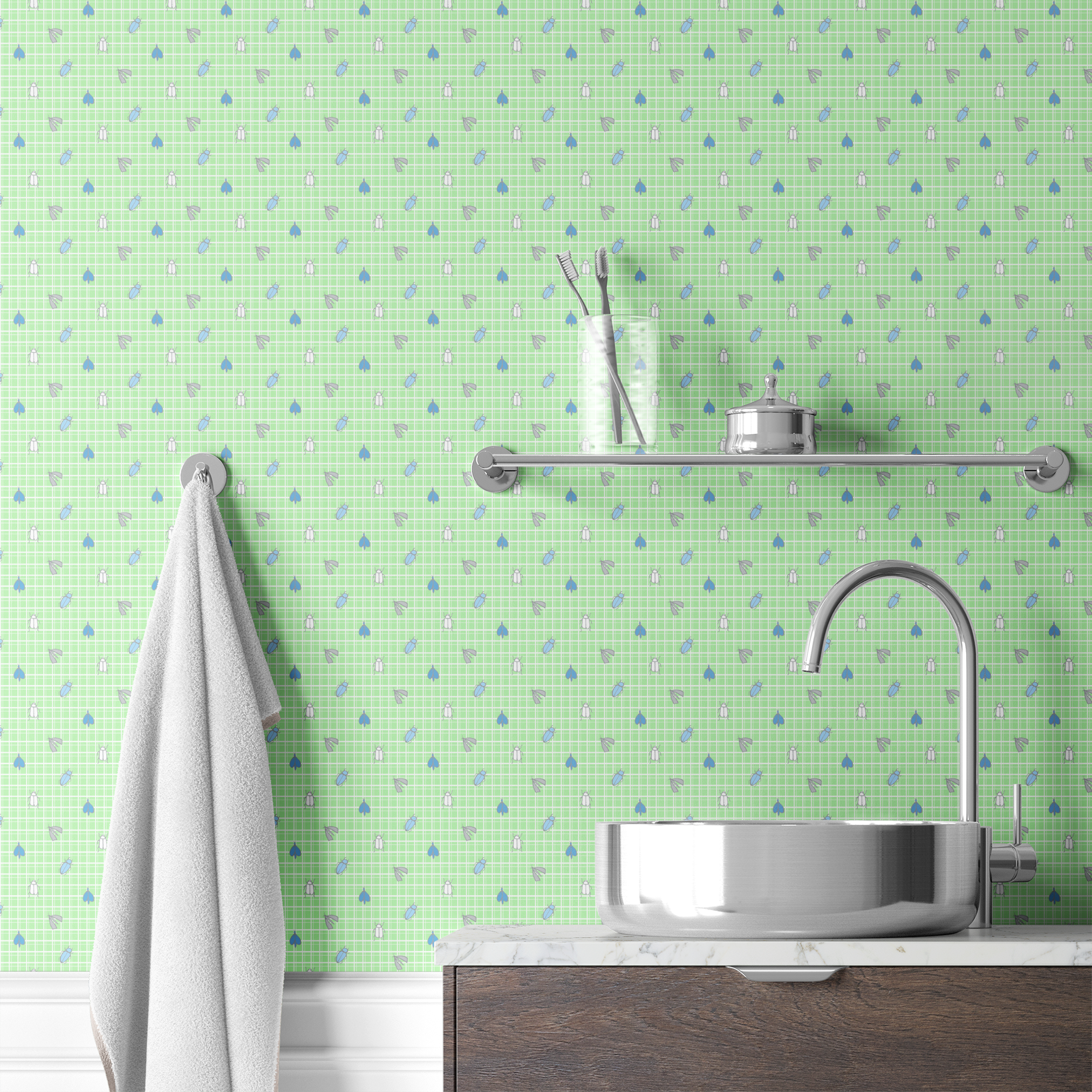  wallpaper bath mockup