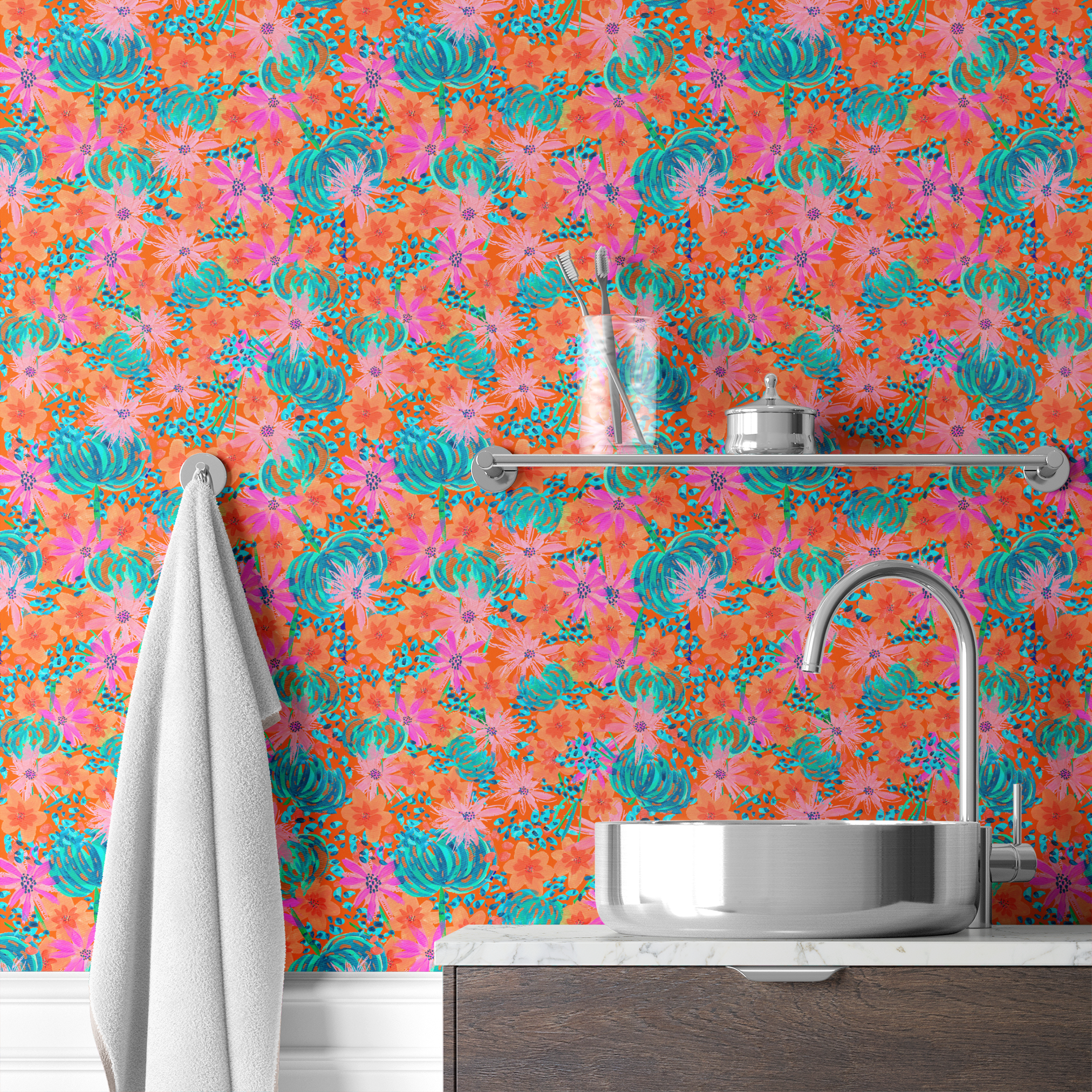  wallpaper bath mockup