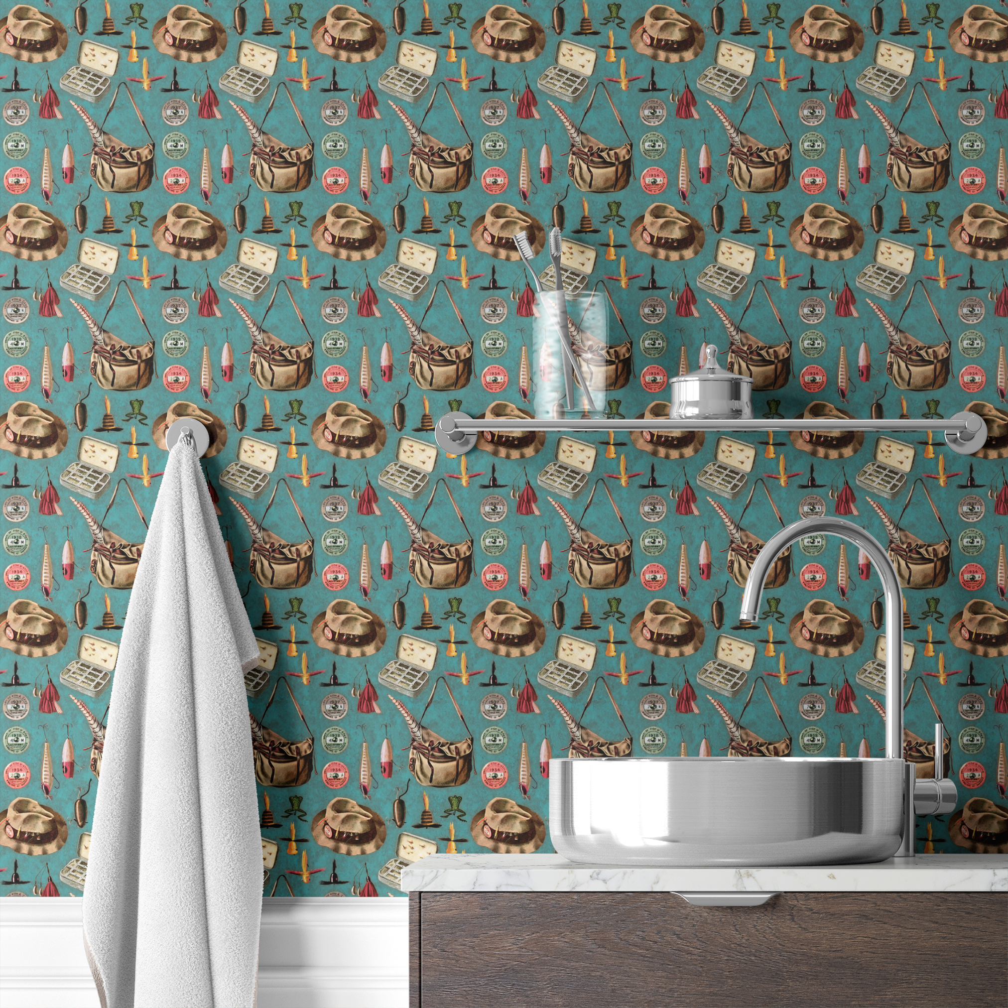  wallpaper bath mockup