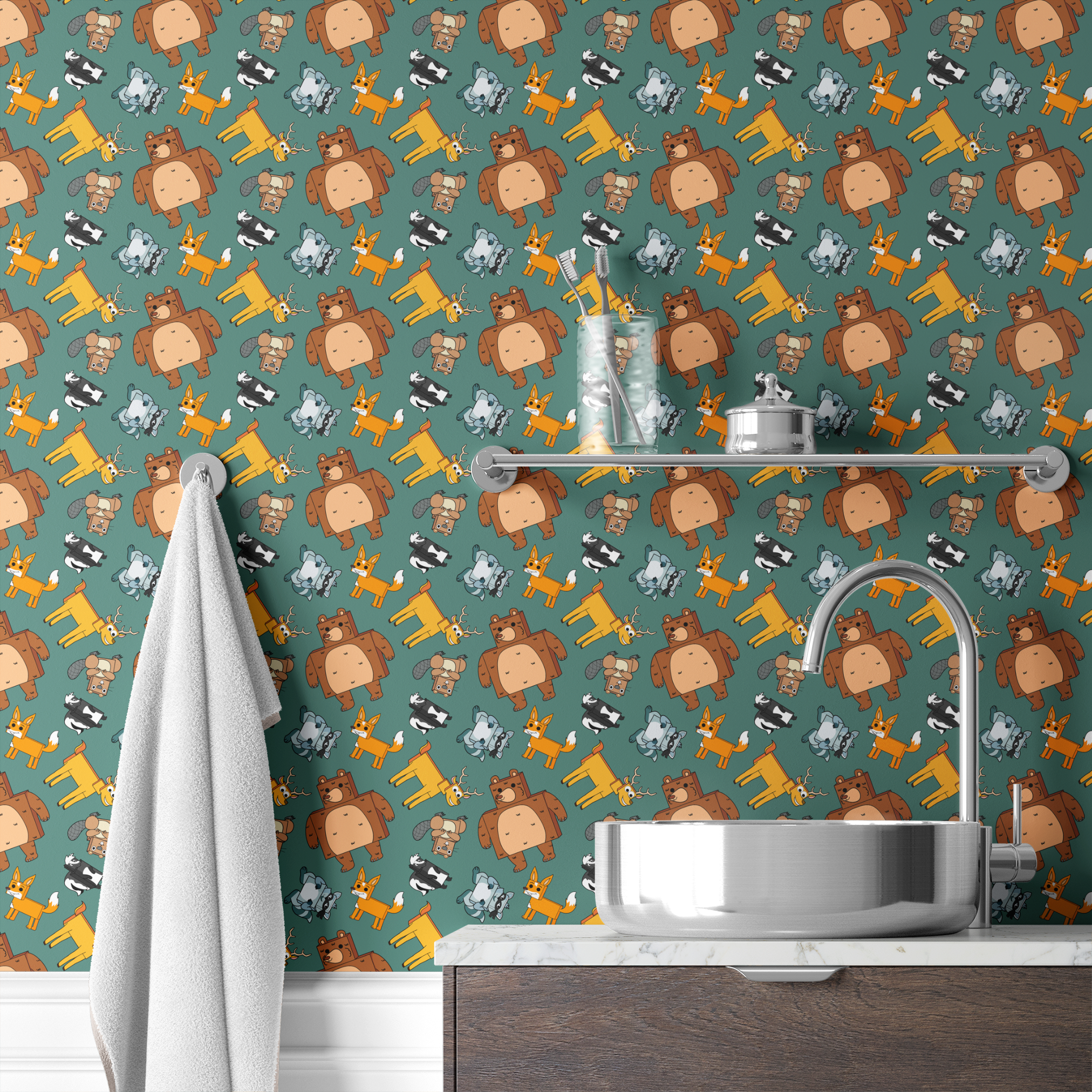  wallpaper bath mockup