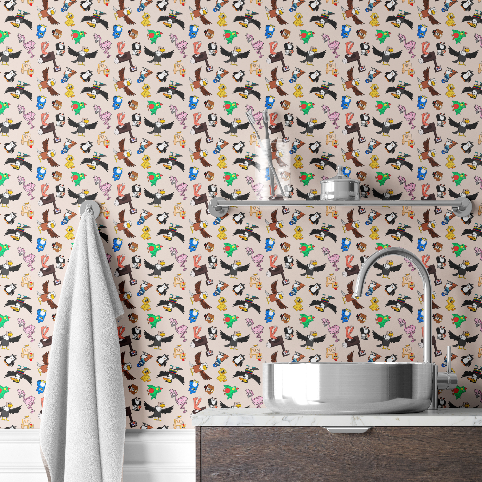  wallpaper bath mockup