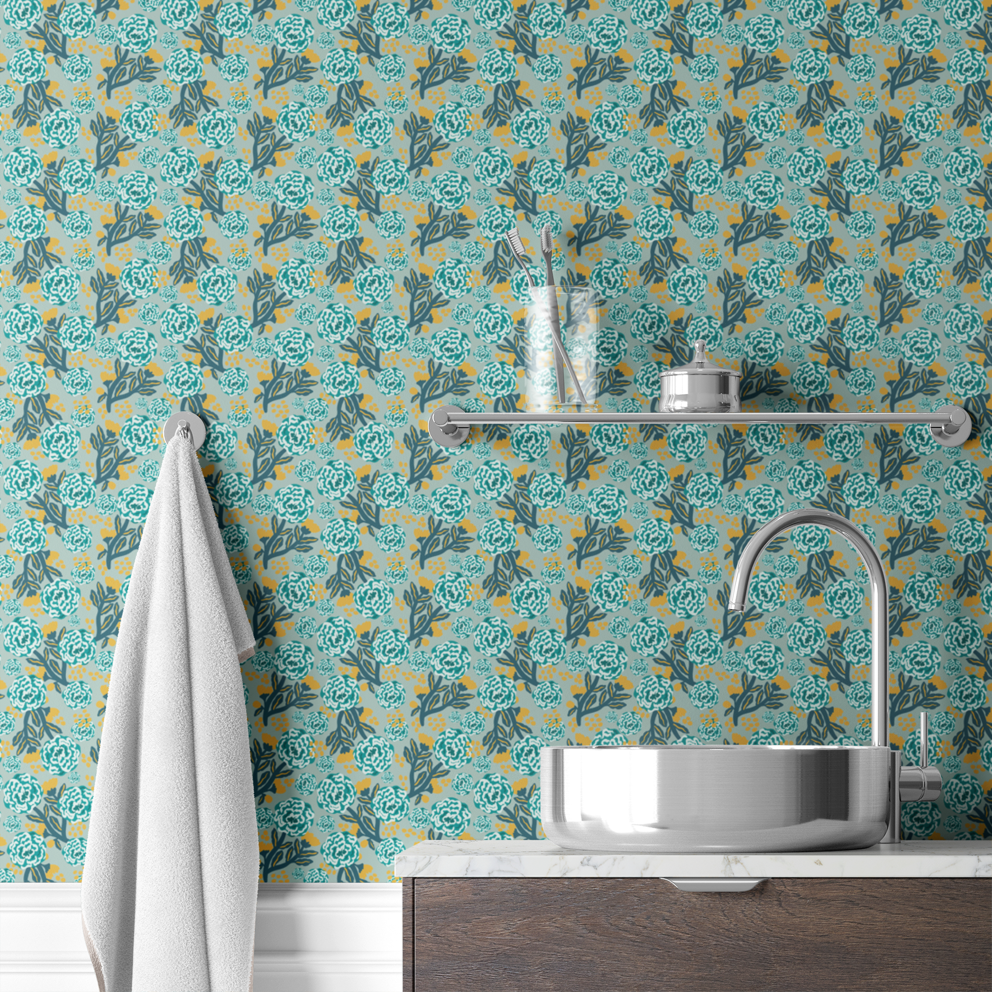  wallpaper bath mockup