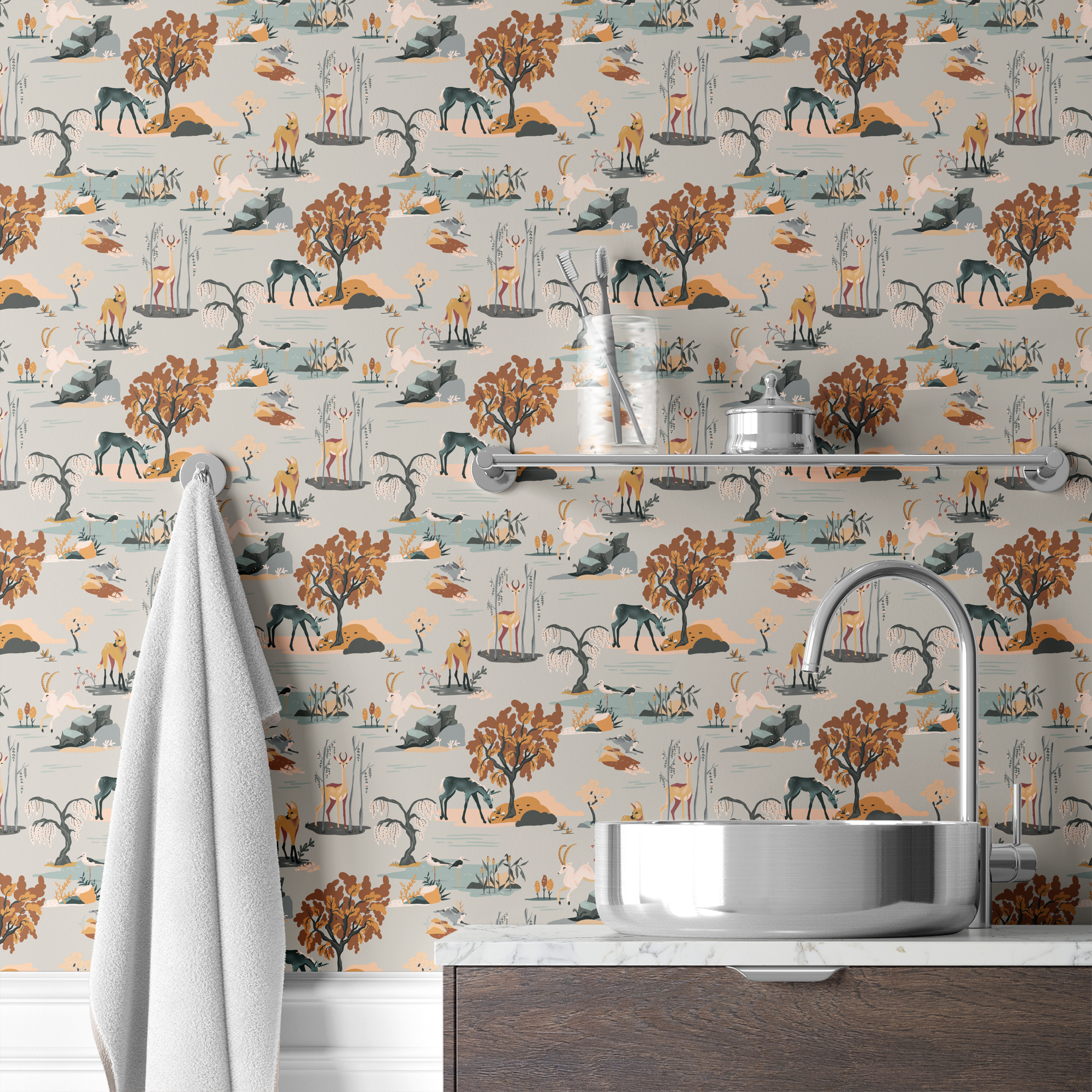  wallpaper bath mockup