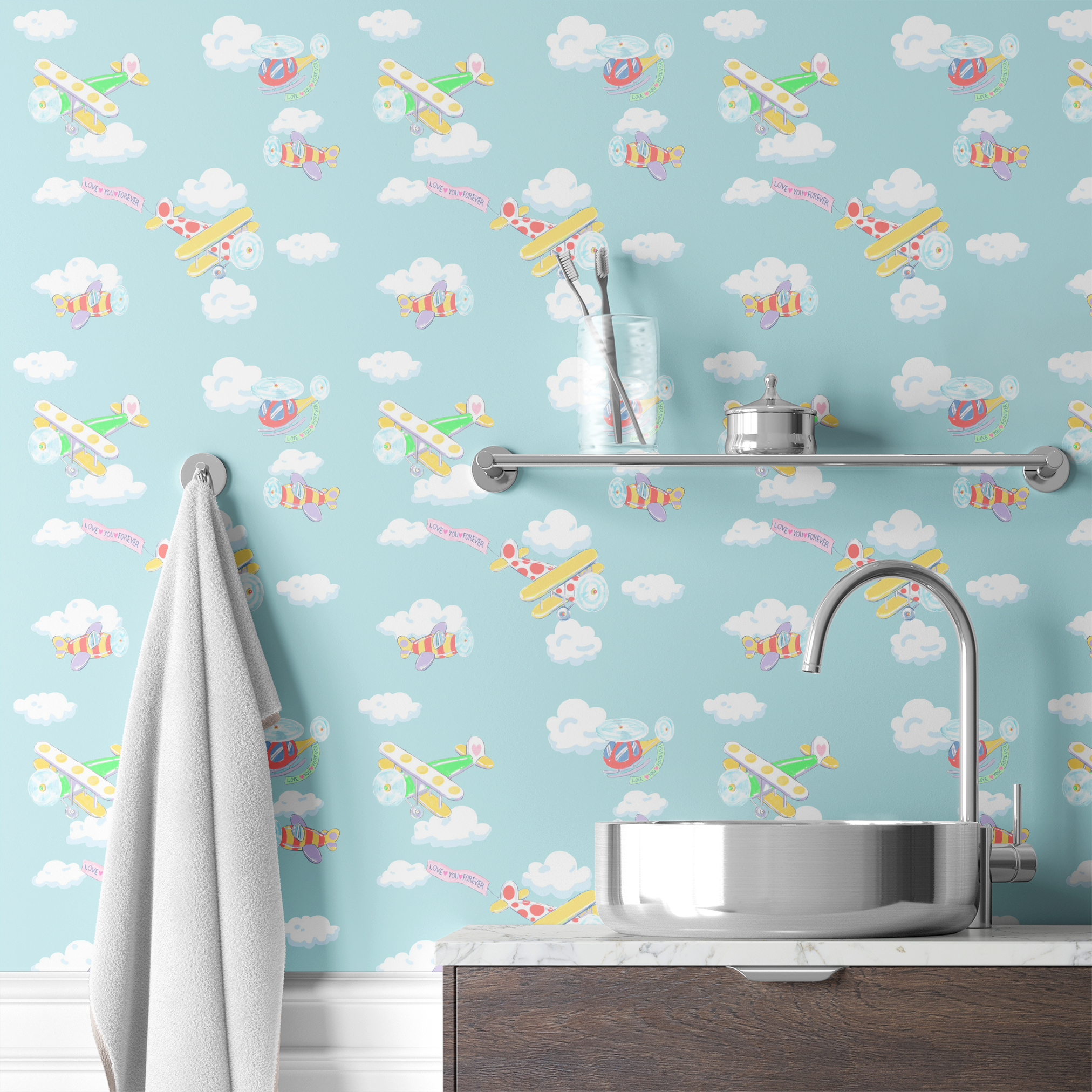 wallpaper bath mockup