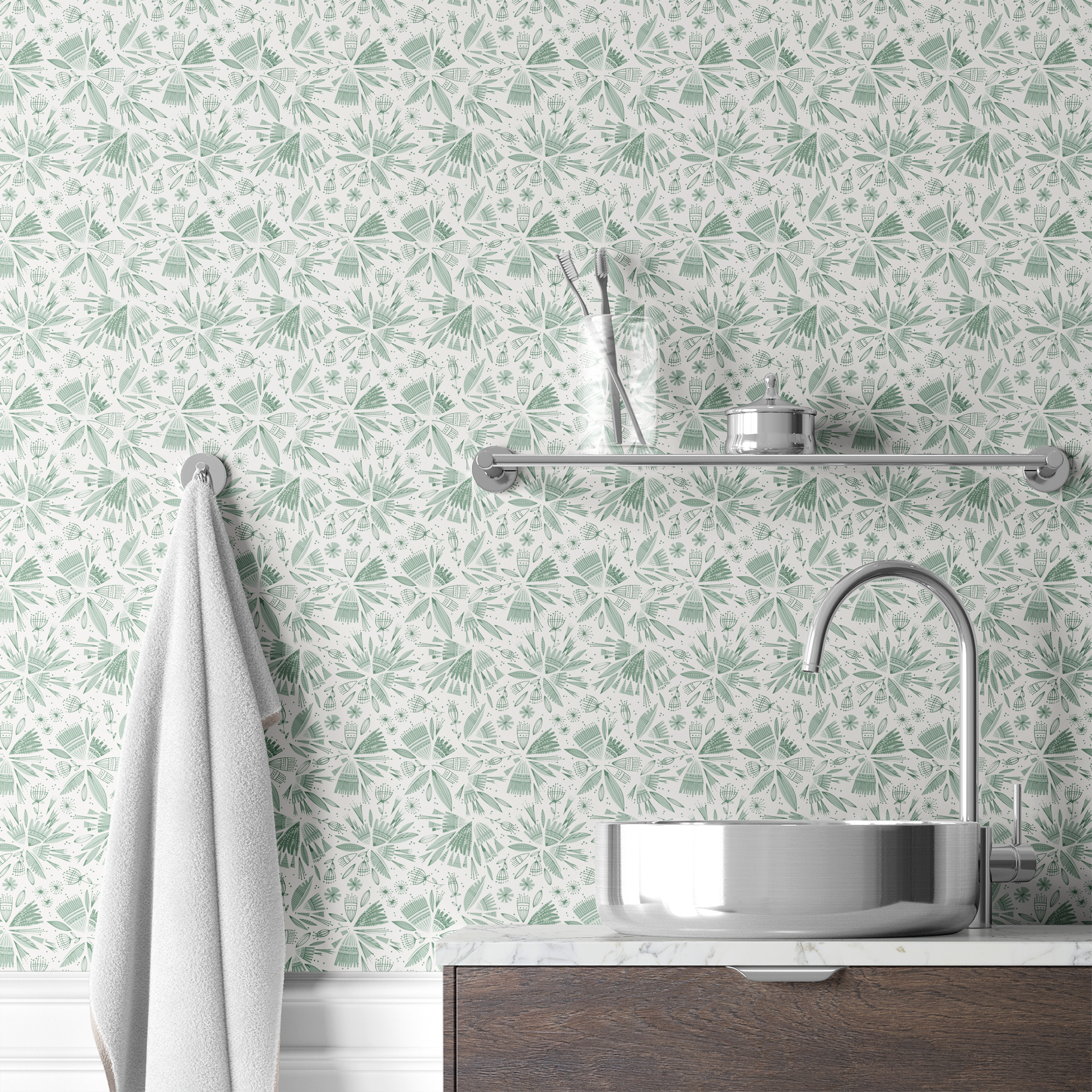  wallpaper bath mockup