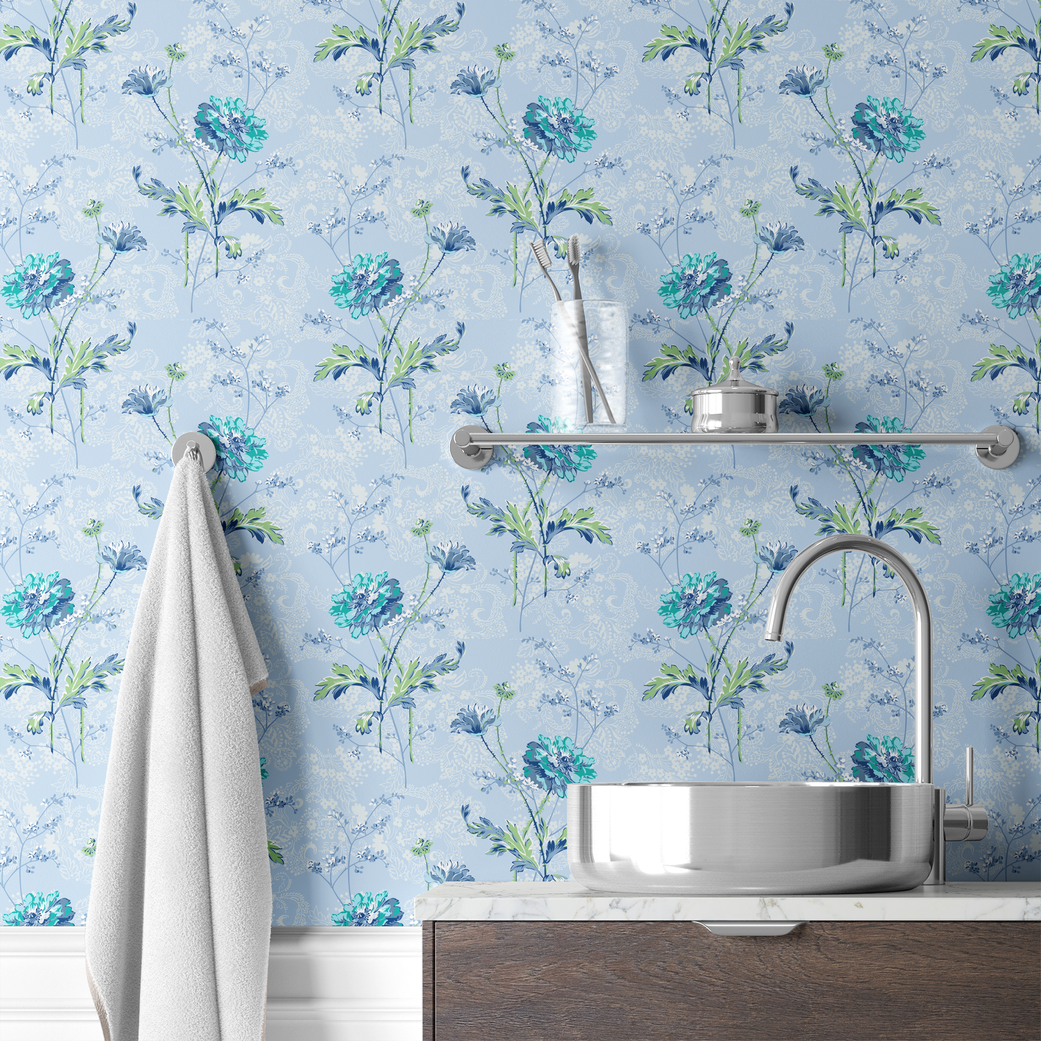  wallpaper bath mockup