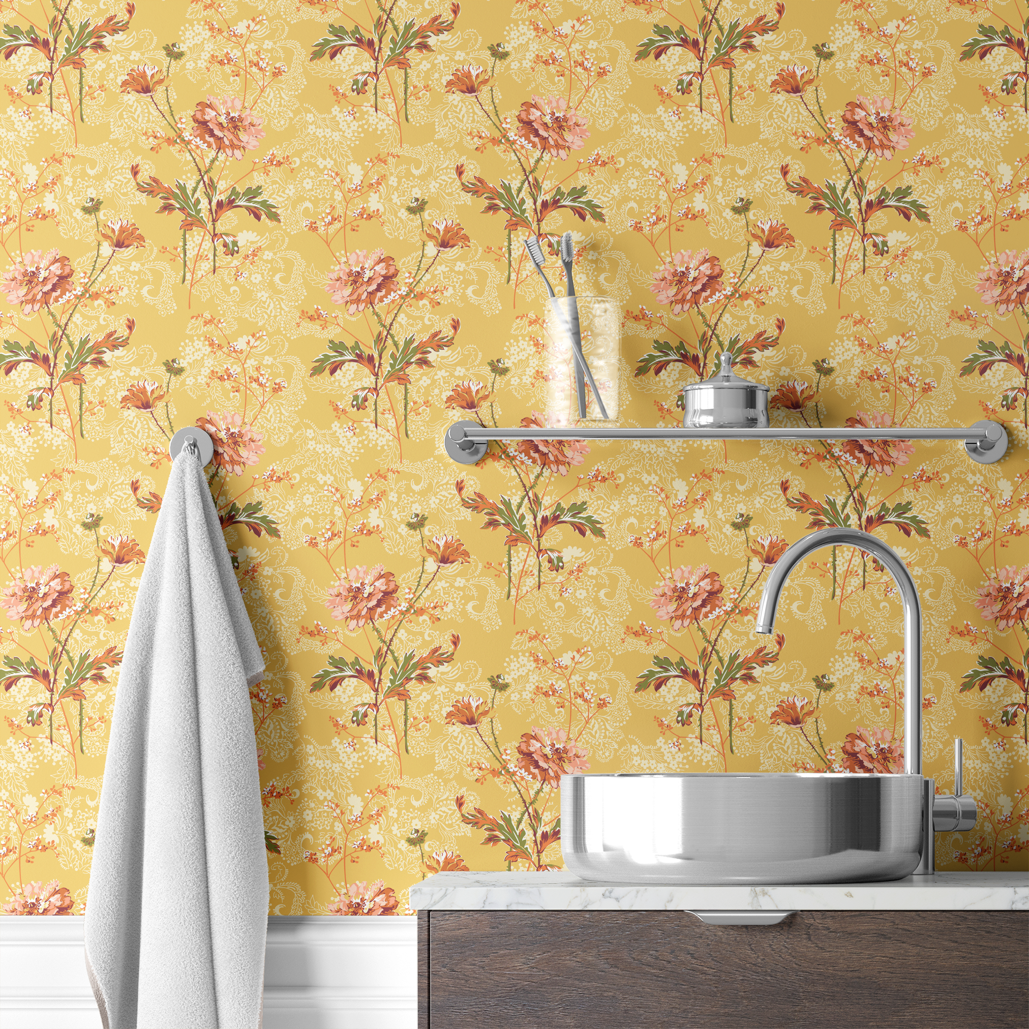  wallpaper bath mockup