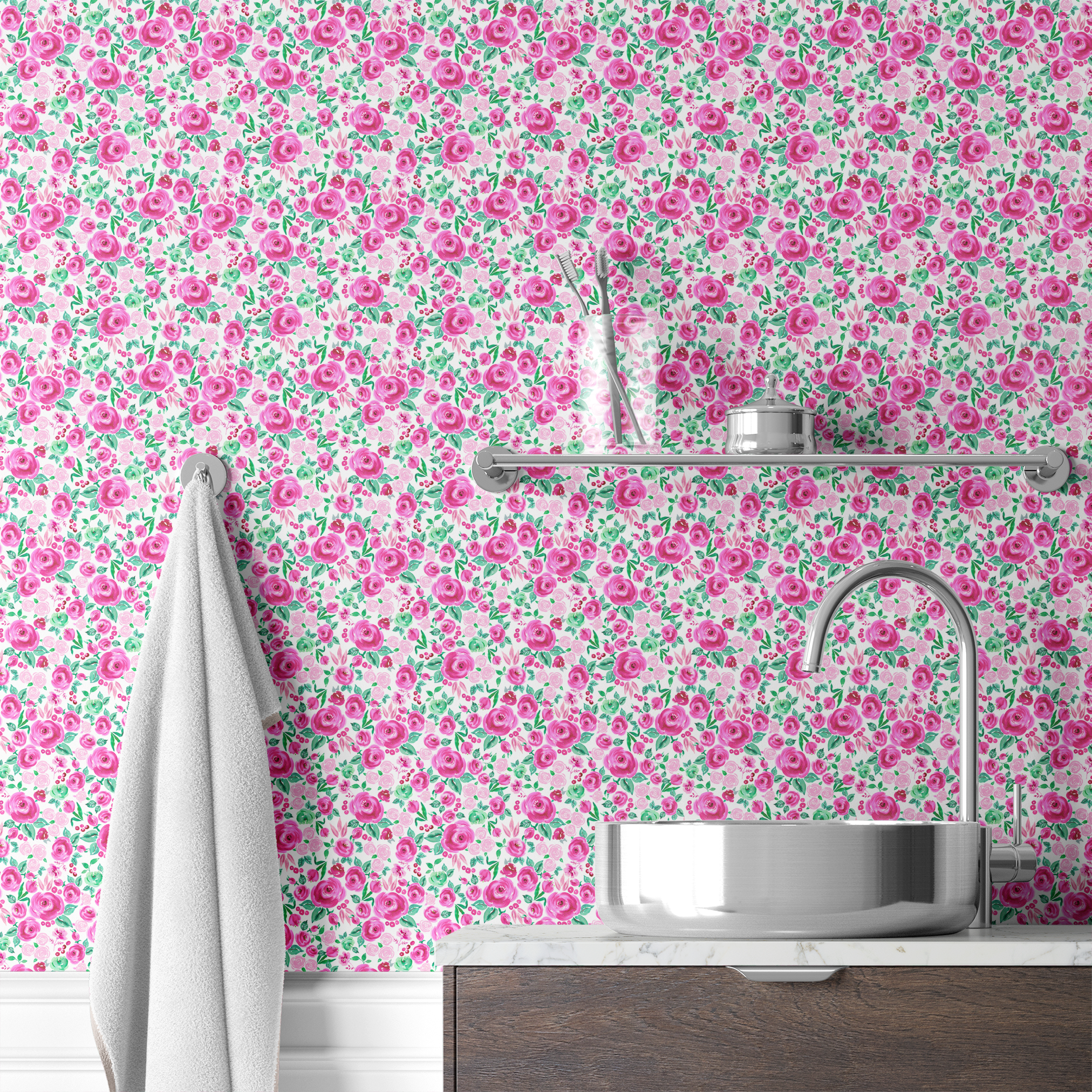  wallpaper bath mockup