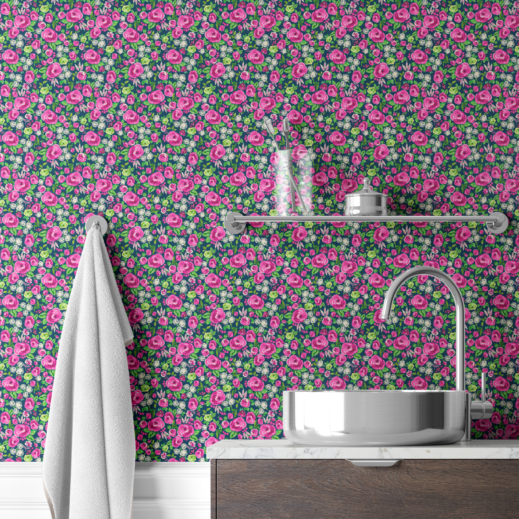  wallpaper bath mockup