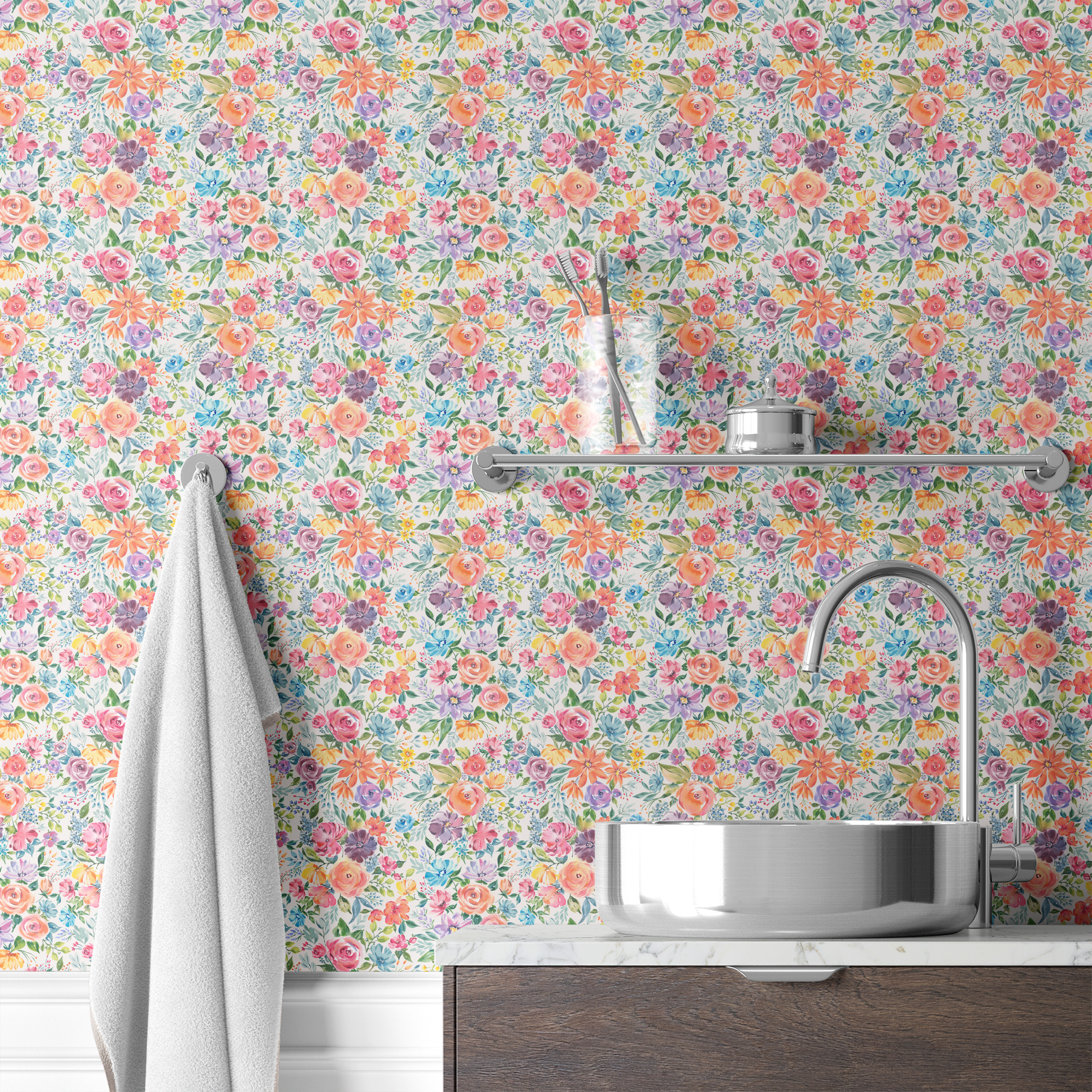  wallpaper bath mockup