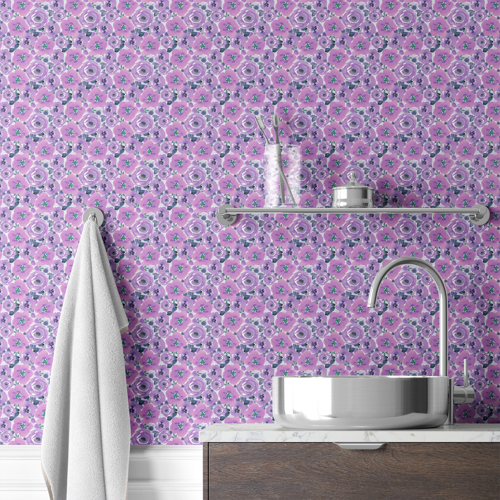  wallpaper bath mockup
