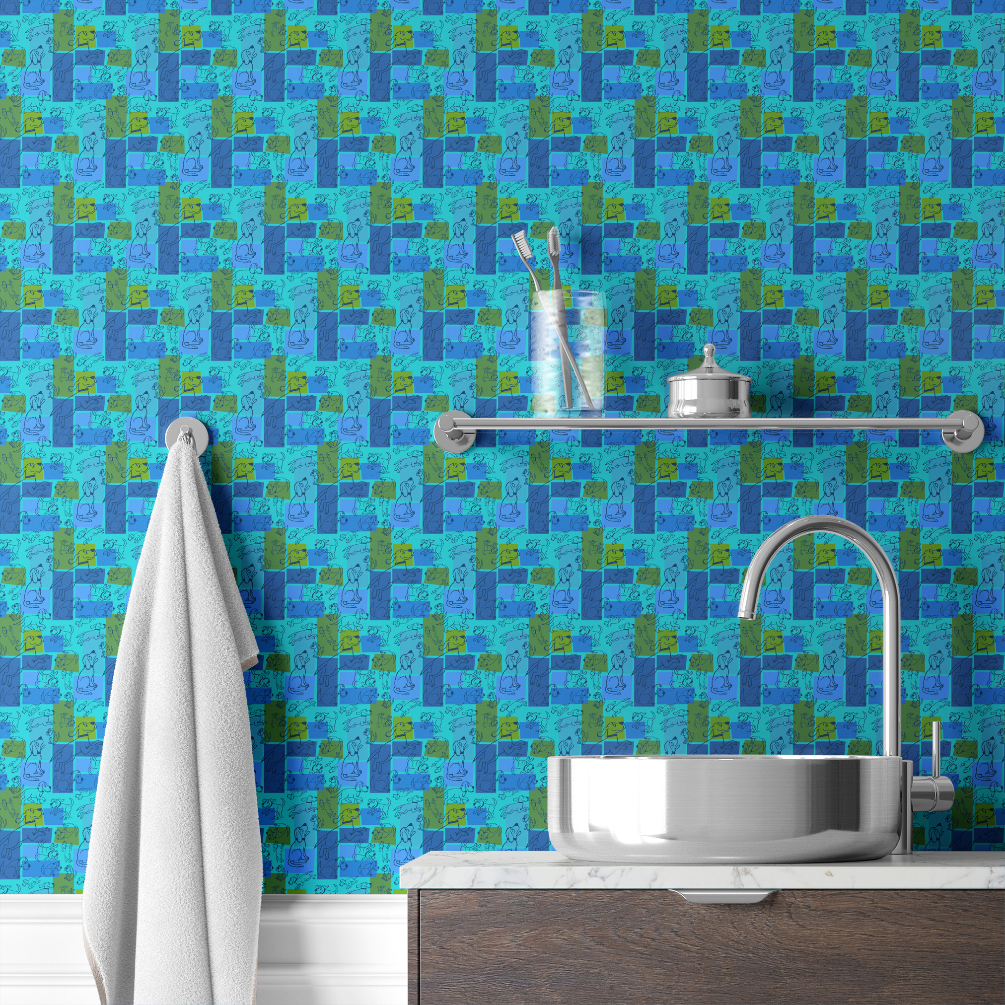  wallpaper bath mockup