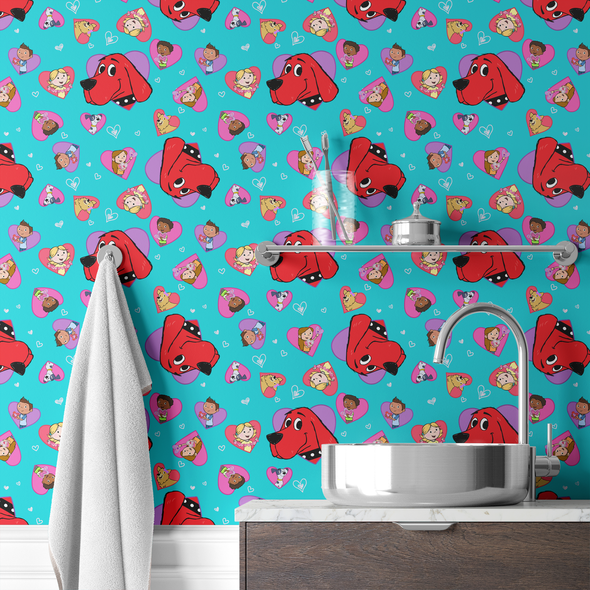  wallpaper bath mockup