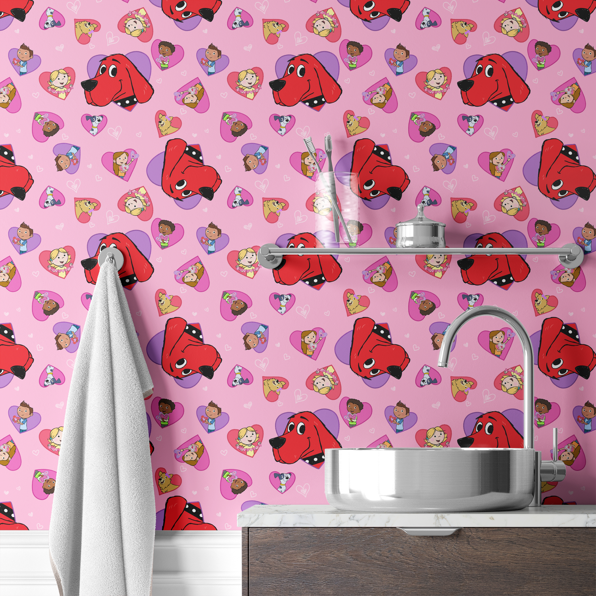  wallpaper bath mockup