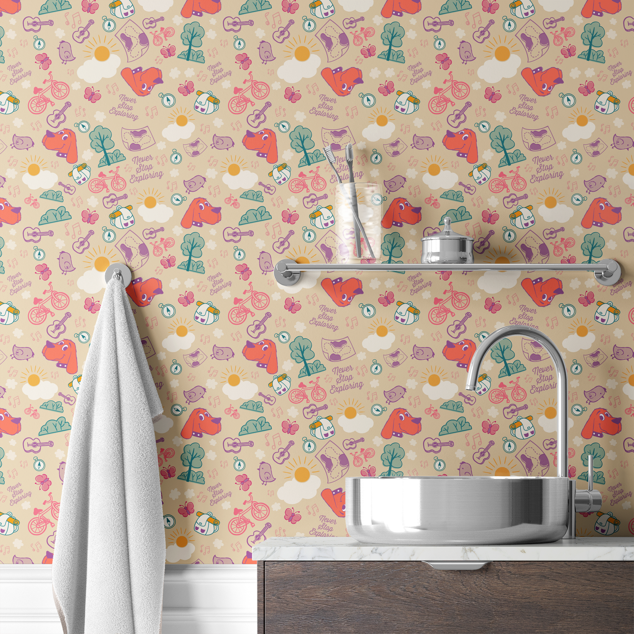  wallpaper bath mockup