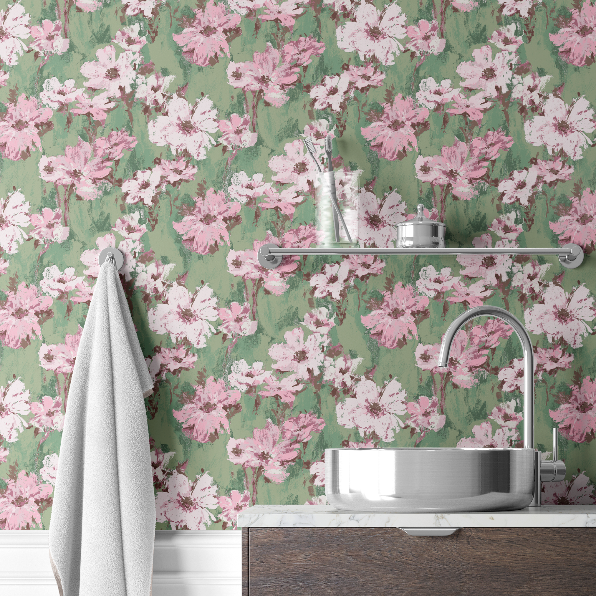 wallpaper bath mockup