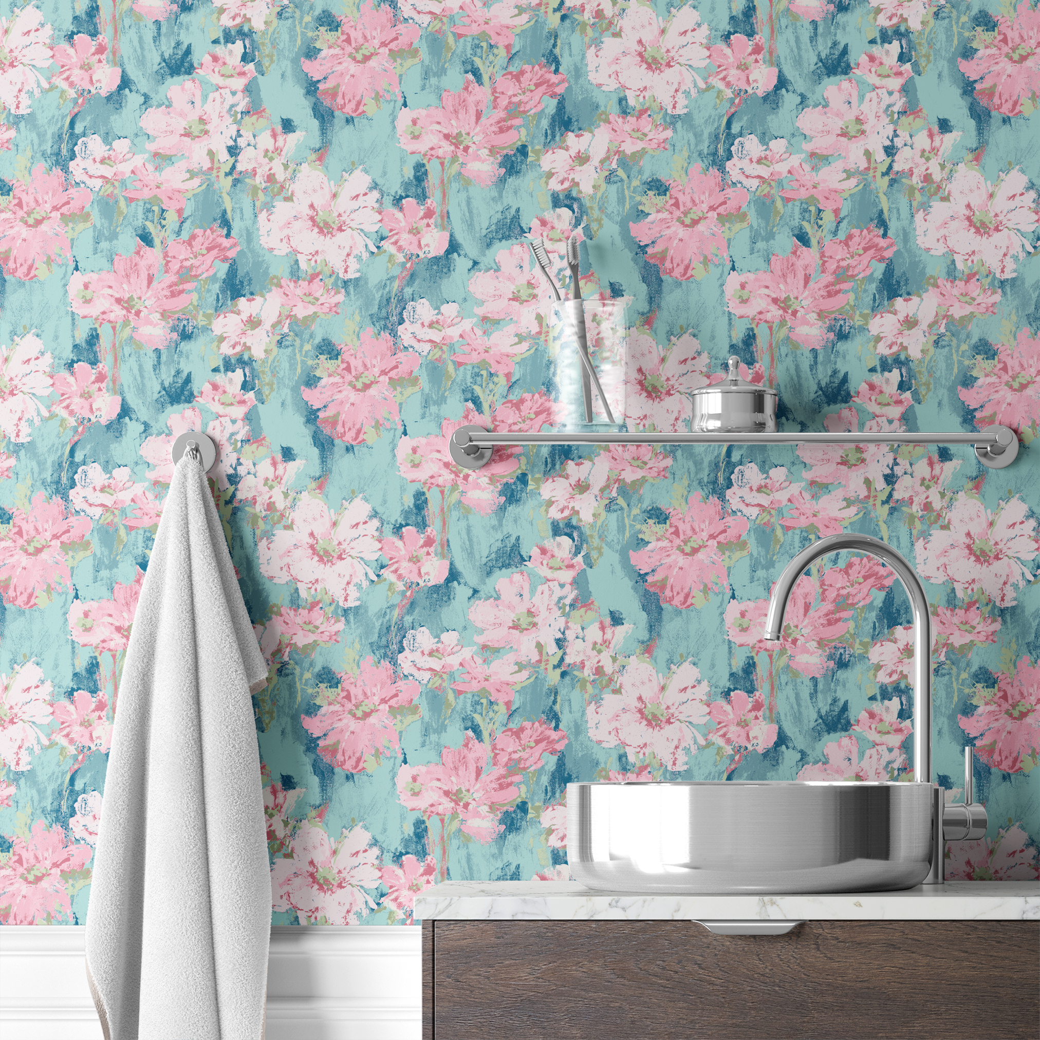  wallpaper bath mockup
