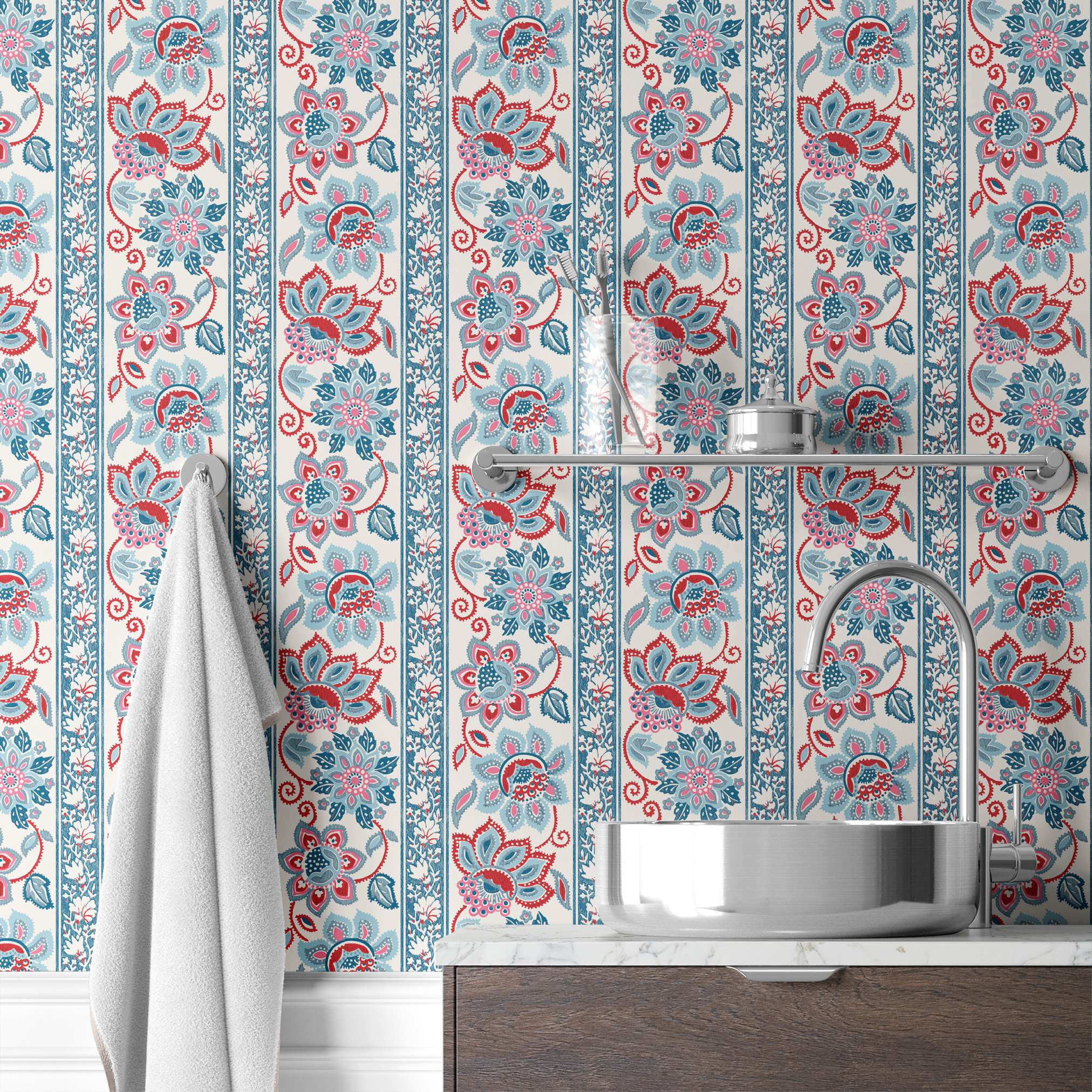  wallpaper bath mockup