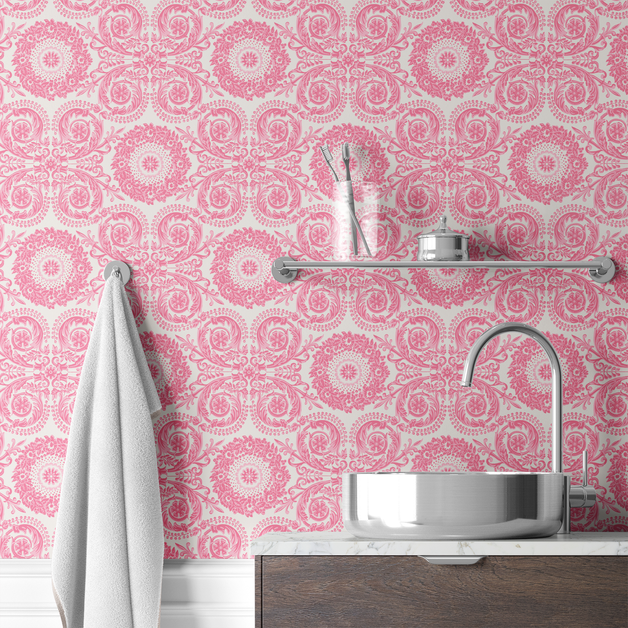  wallpaper bath mockup