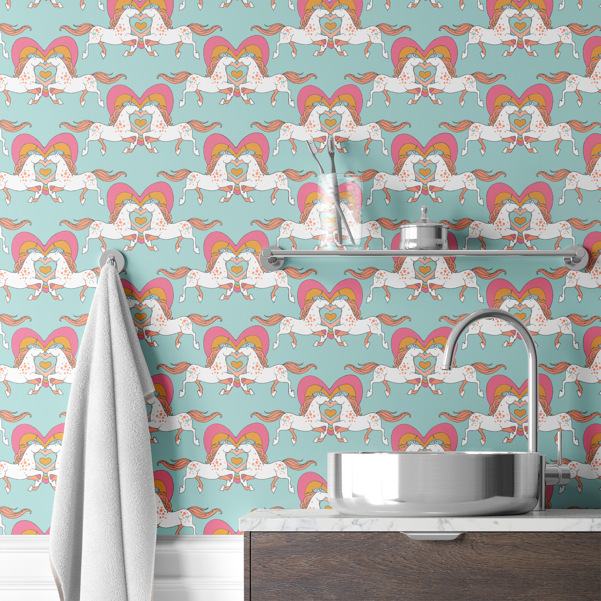  wallpaper bath mockup