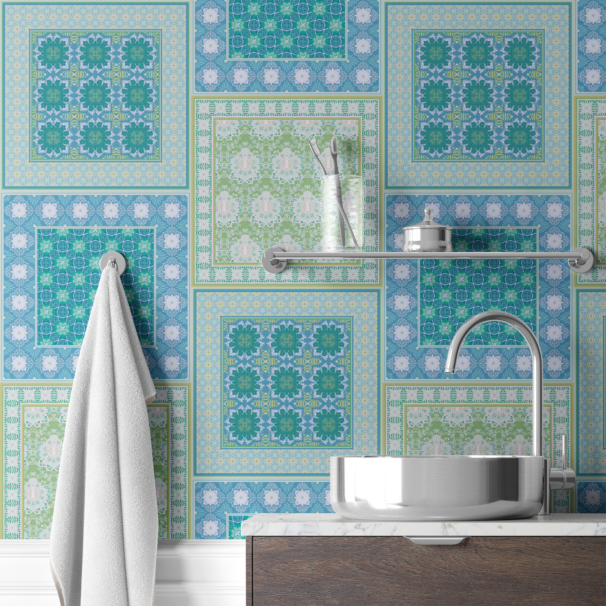  wallpaper bath mockup