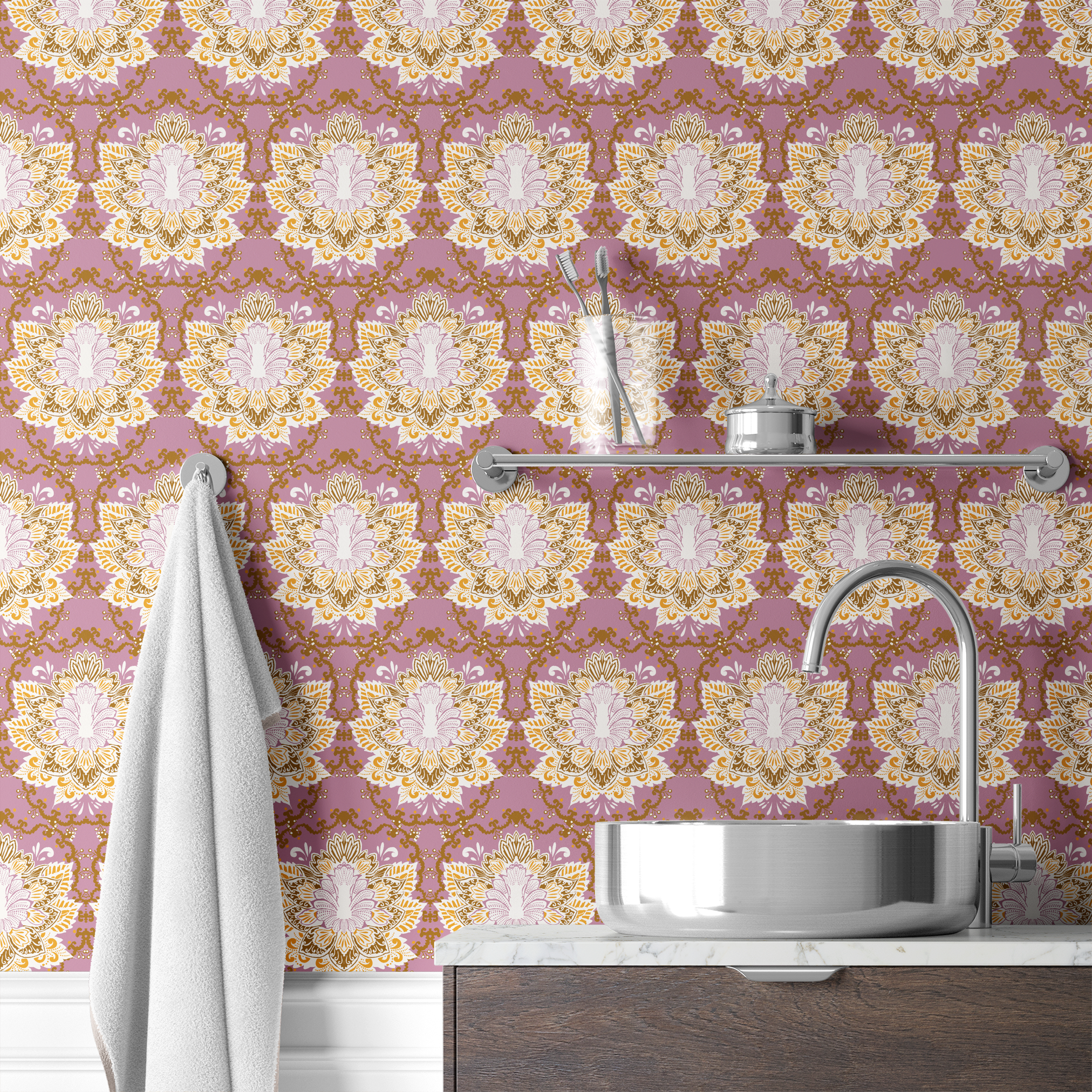  wallpaper bath mockup