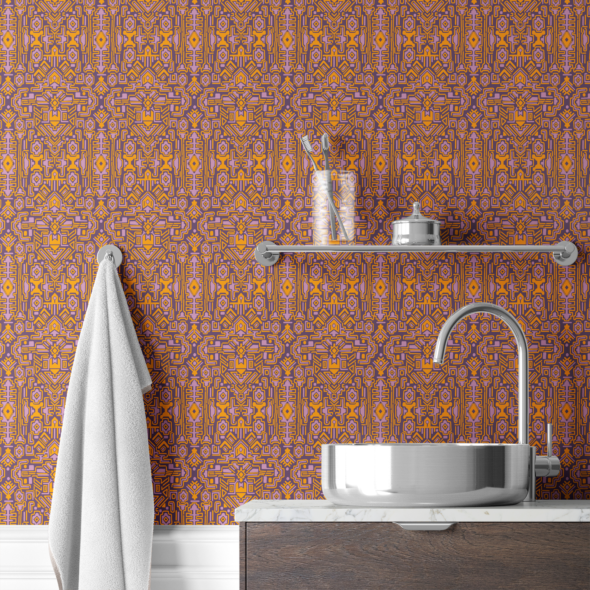  wallpaper bath mockup