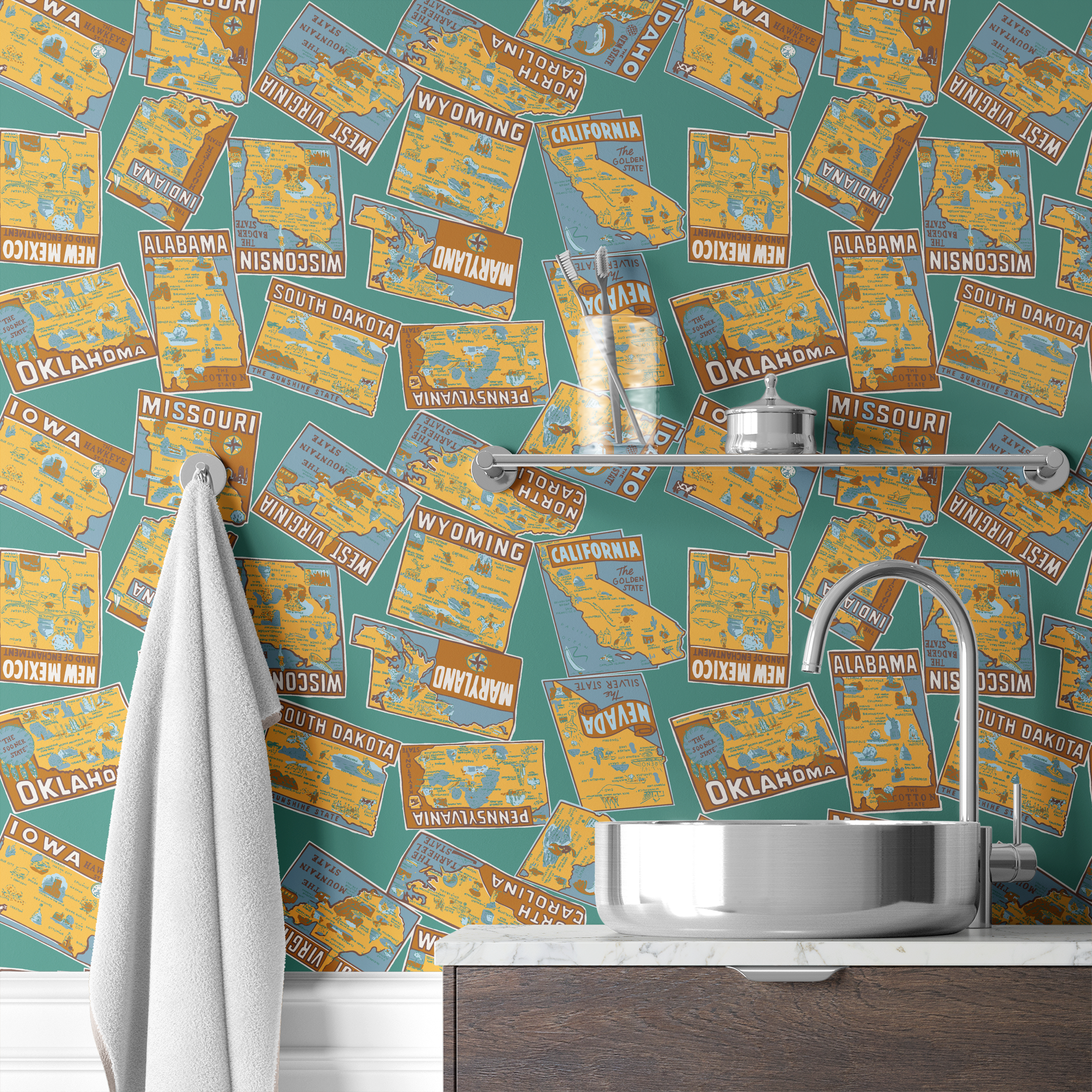  wallpaper bath mockup