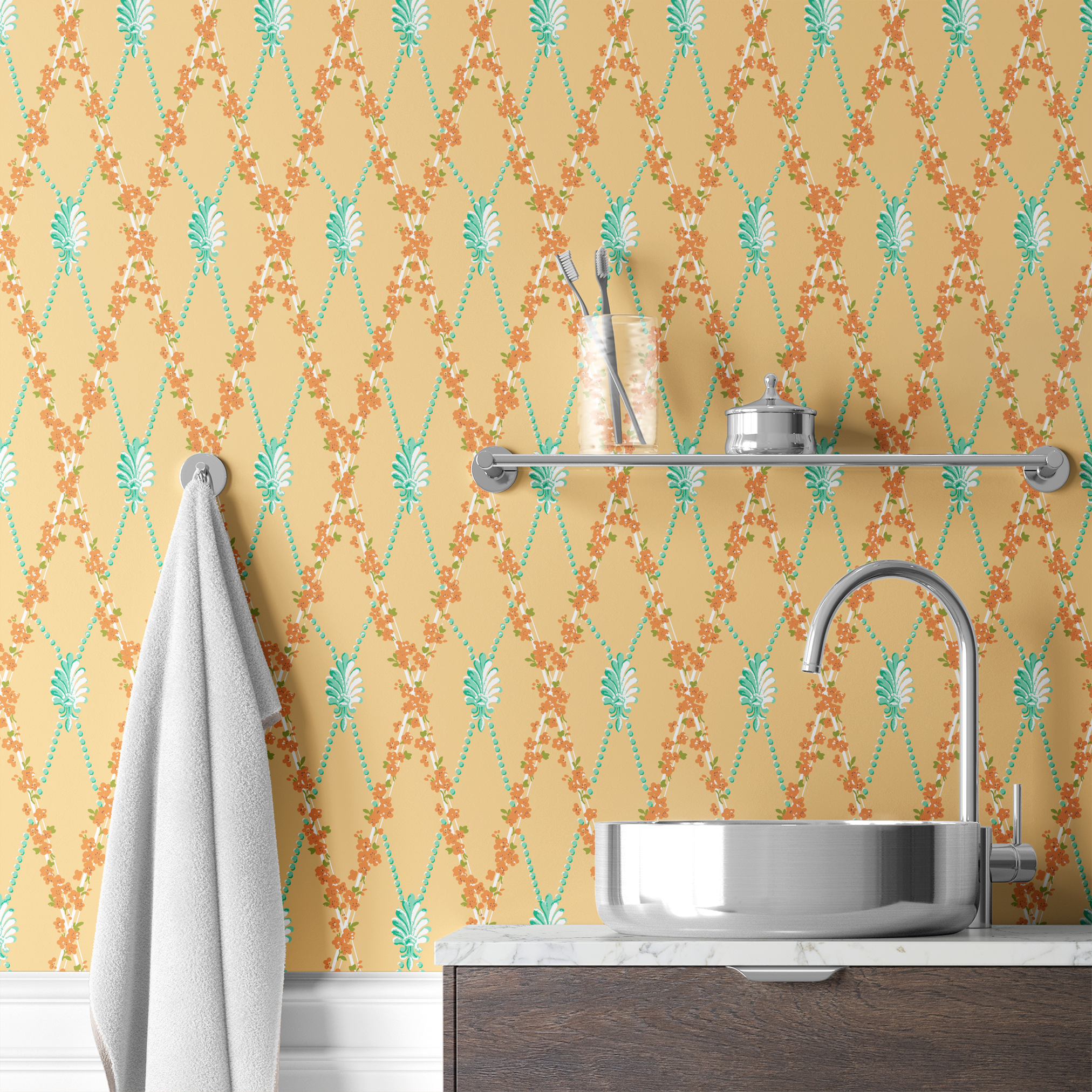  wallpaper bath mockup