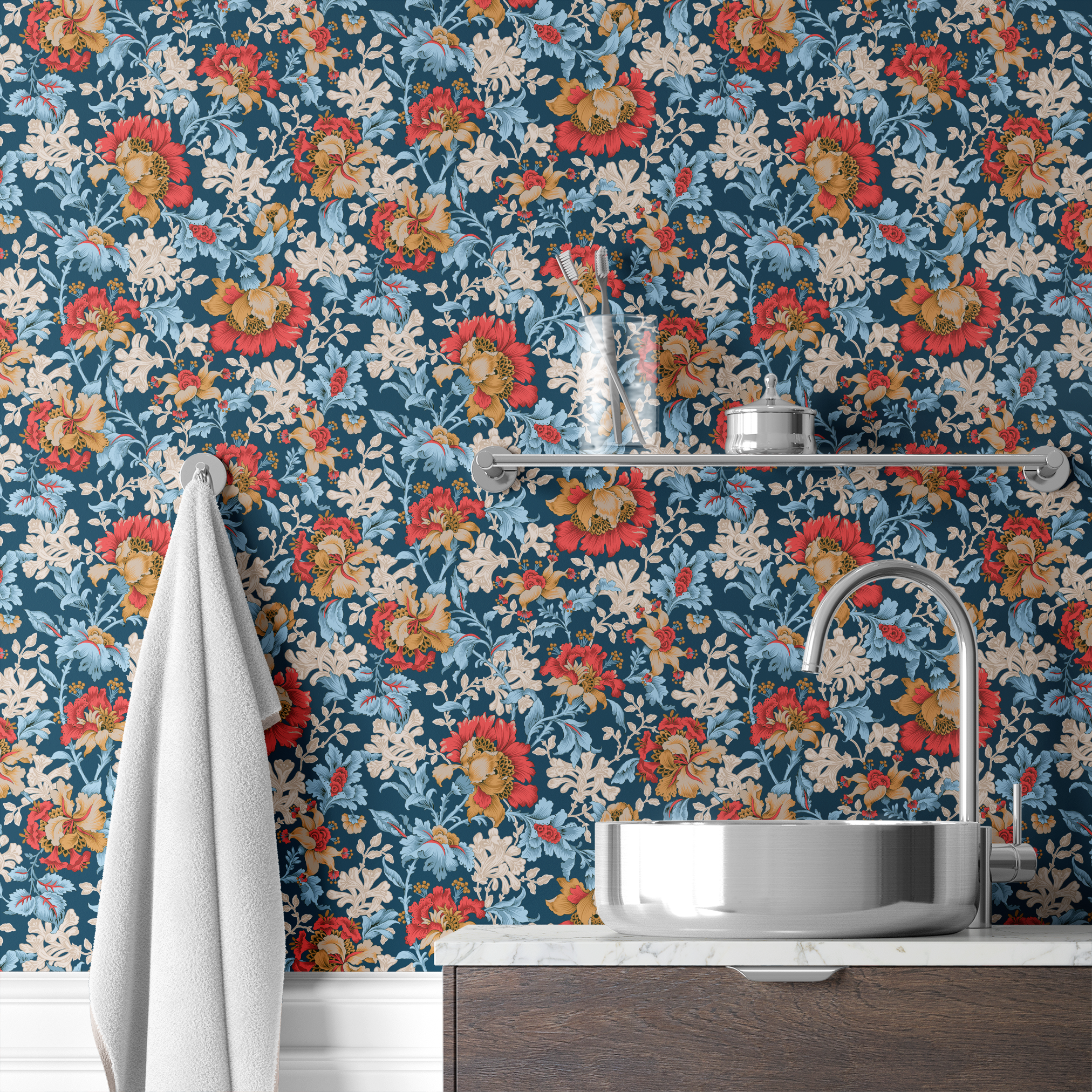  wallpaper bath mockup