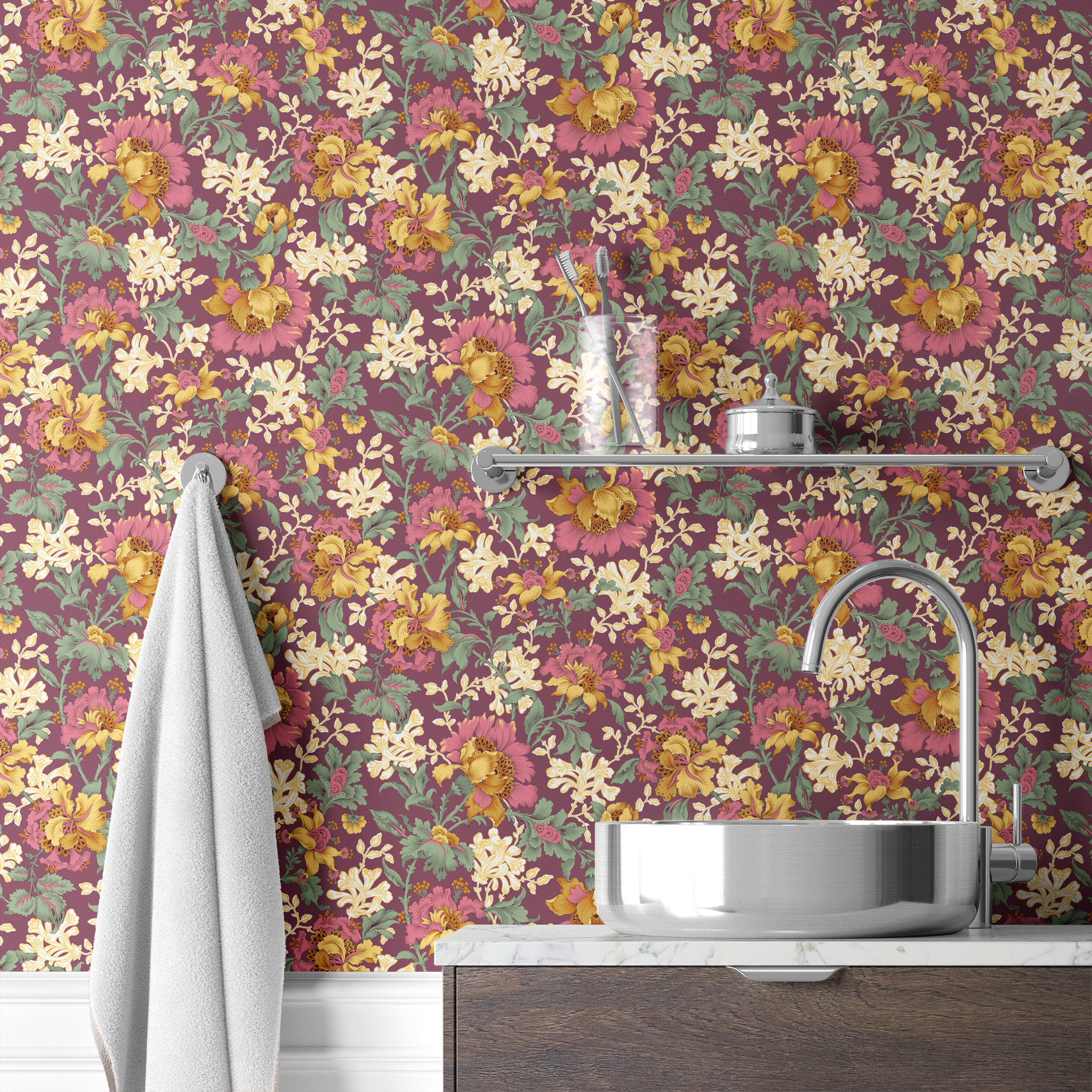  wallpaper bath mockup